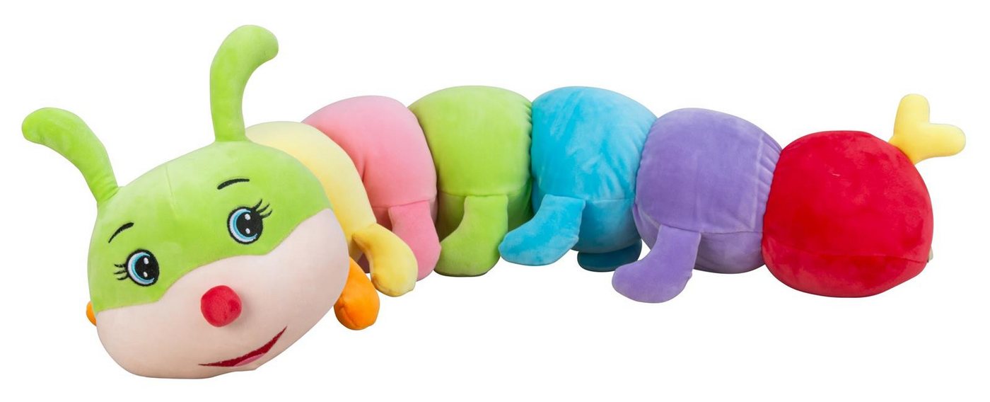 Geschenkestadl Kuscheltier Kuscheltier Raupe 90 cm – bunte Plüschraupe zum Kuscheln & Liebhaben (1-St), kuschelweich