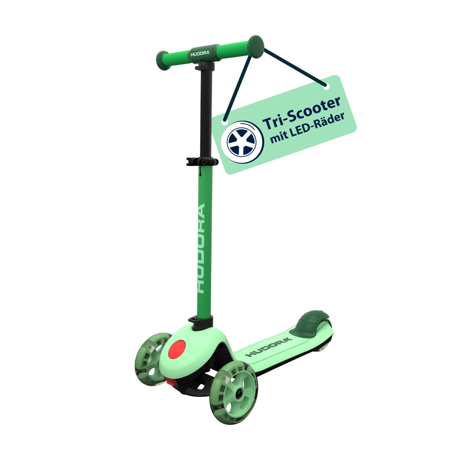 Hudora Dreiradscooter Tri-Scooter, Sicherer Stand und selbstbewusstes Fahren