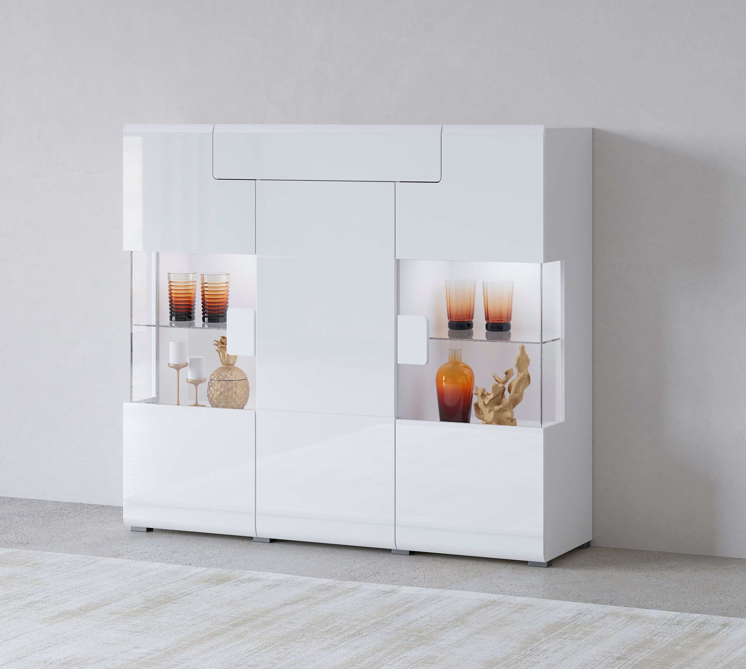INOSIGN Highboard Toledo,Breite 147,5cm,trendige Hochkommode mit 3Türen und günstig online kaufen