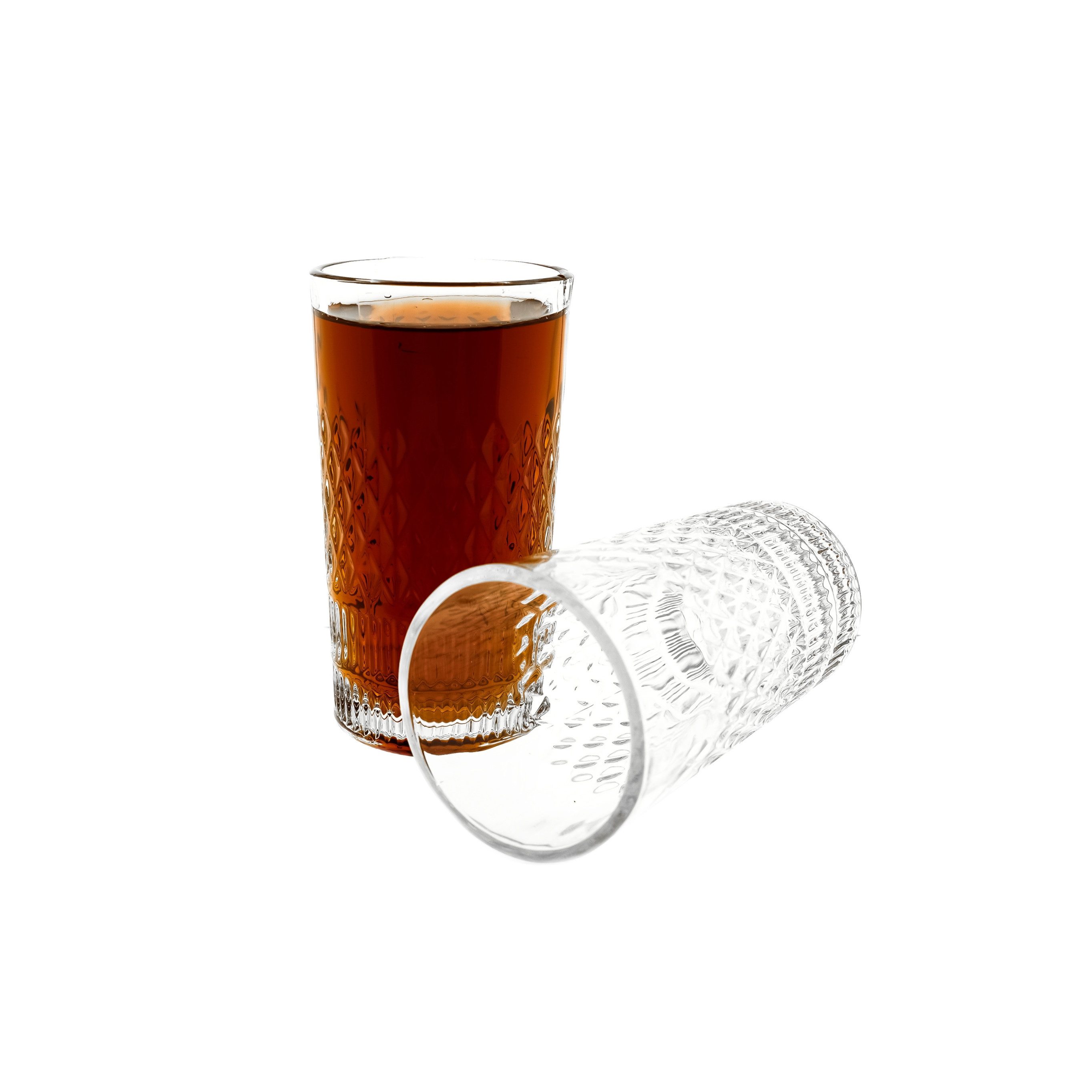 Sunay Gläser-Set 12-teilig 240 ml - Wassergläser mit stilvollem Design, 12-tlg., Glas, 12-Teile, mit Muster