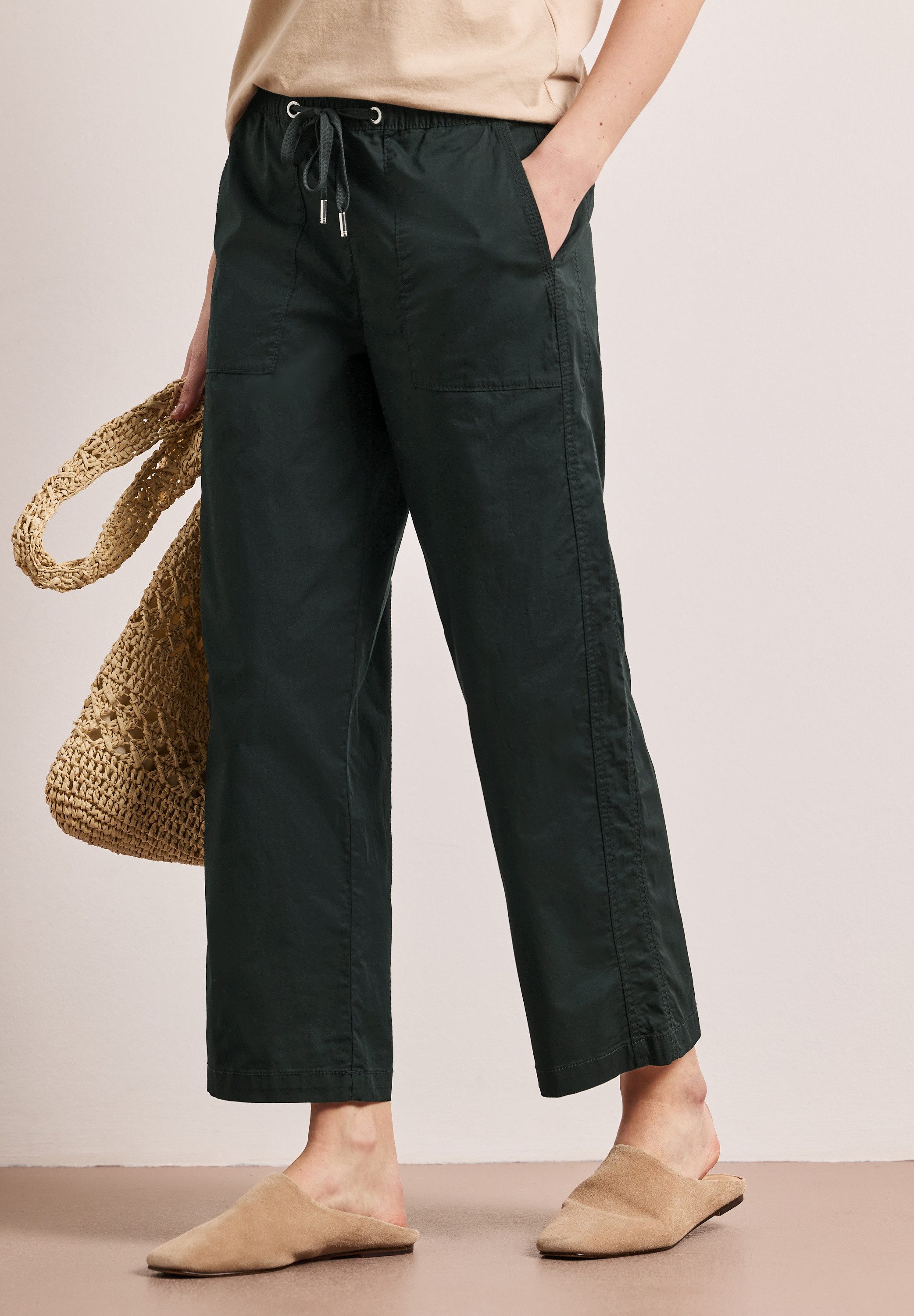 STREET ONE Paperbag-Hose mit elastischem Bund