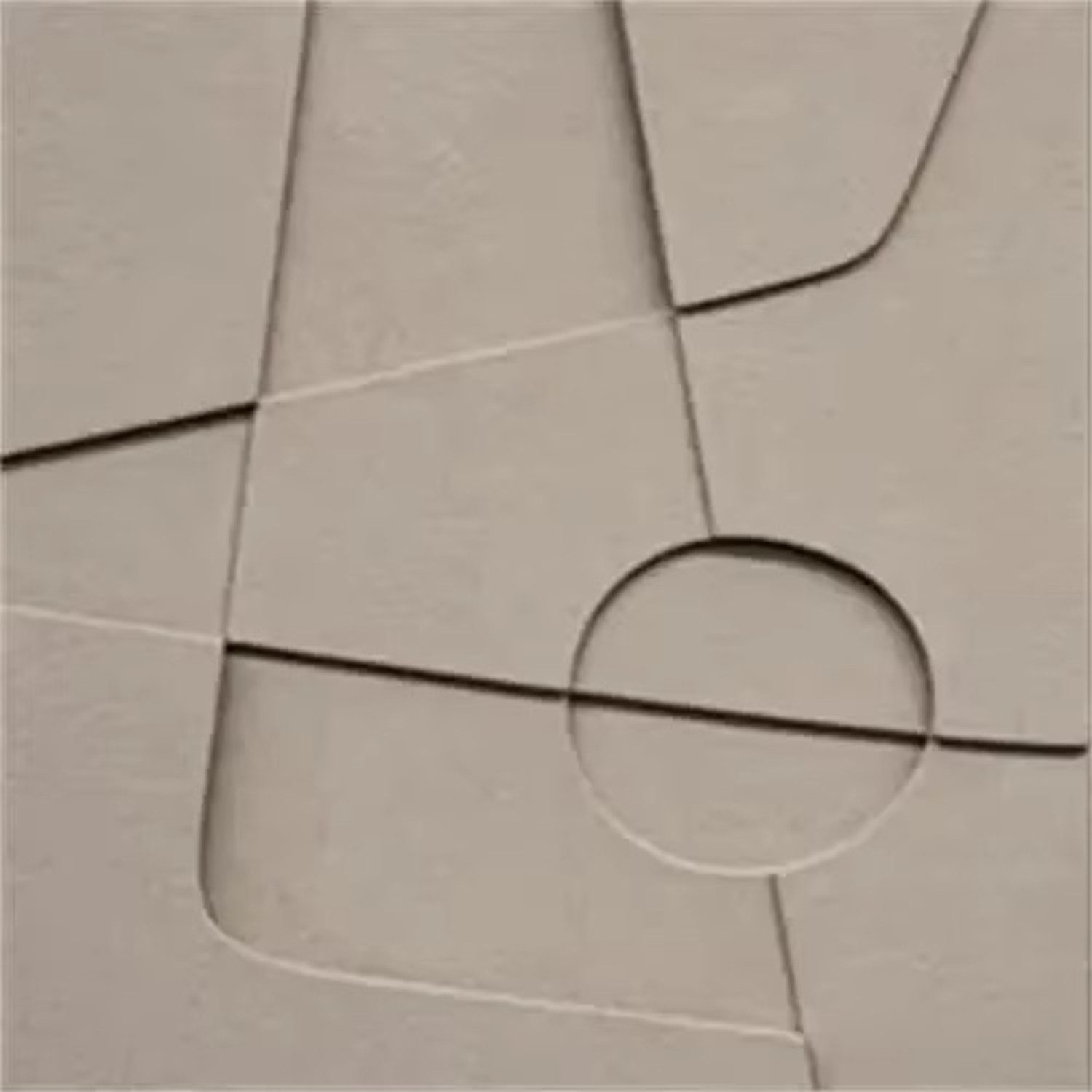 TPFLiving Kunstdruck OHNE RAHMEN, Abstrakte 3D Motife - Geometrische Formen und Linien - (Leinwandbild XXL), Farben: Farben: rot, gelb, blau, beige -Größe: 15x15cm