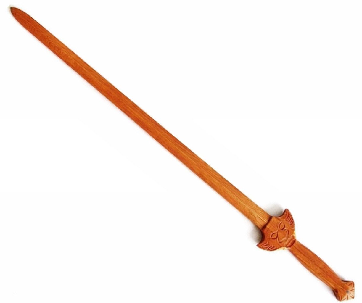 BAY-Sports Holzschwert Tai Chi chinesisches Schwert Holz Rote Eiche 96 cm geprägt, Mit Schnitzereien auf dem Griff