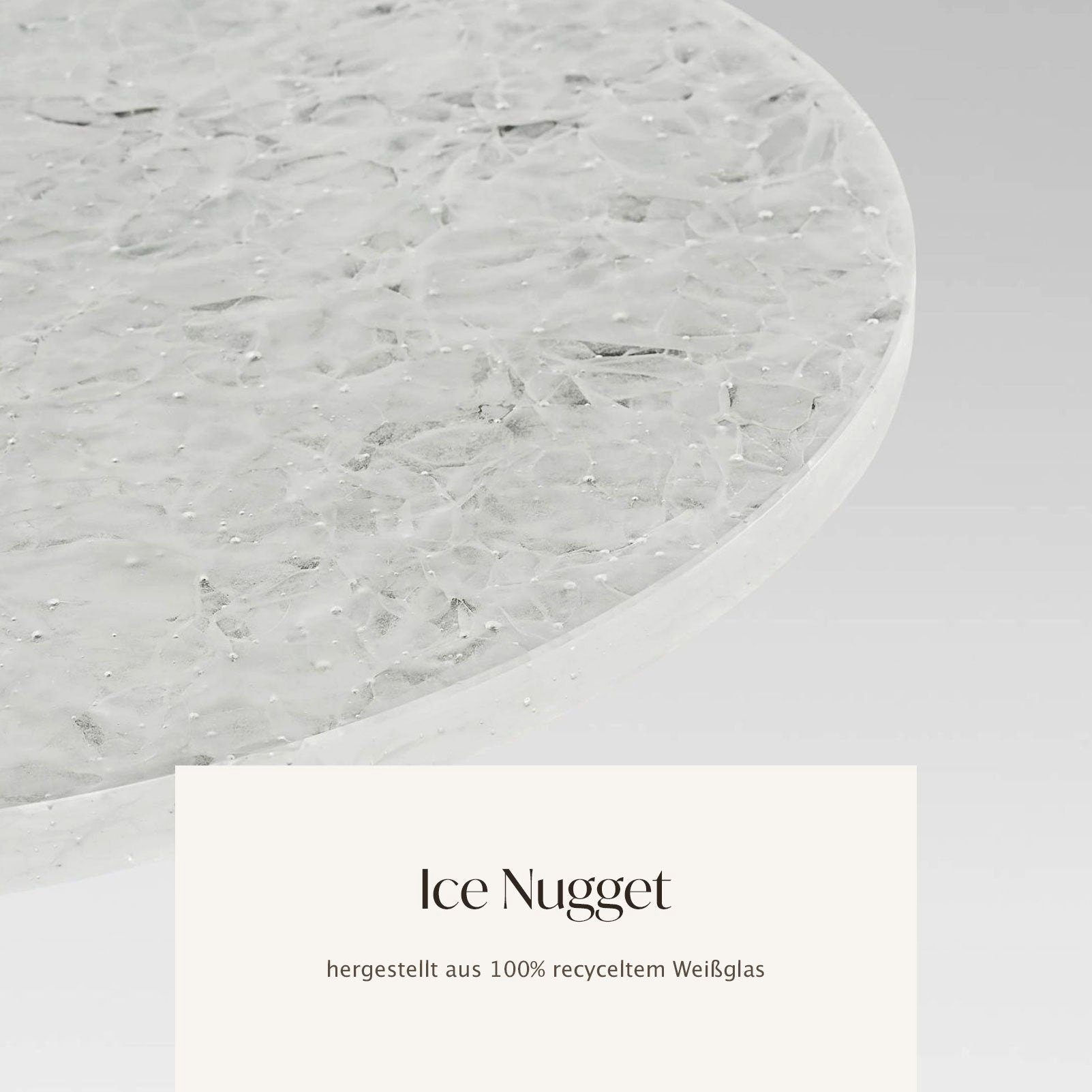Ø30cm Ice Atelier MAGNA Glaskeramik, mit CHEFCHAOUEN rund, Dekotablett Käseplatte Nugget GLASKERAMIK,
