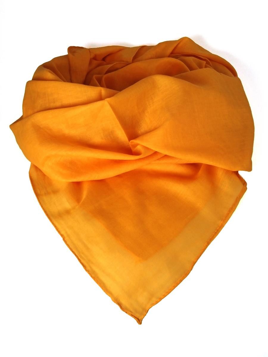 Hathi Halstuch Tuch Halstuch 100% Baumwolle unifarben safran-gelb, ca. 100 x100 cm, (1-St)