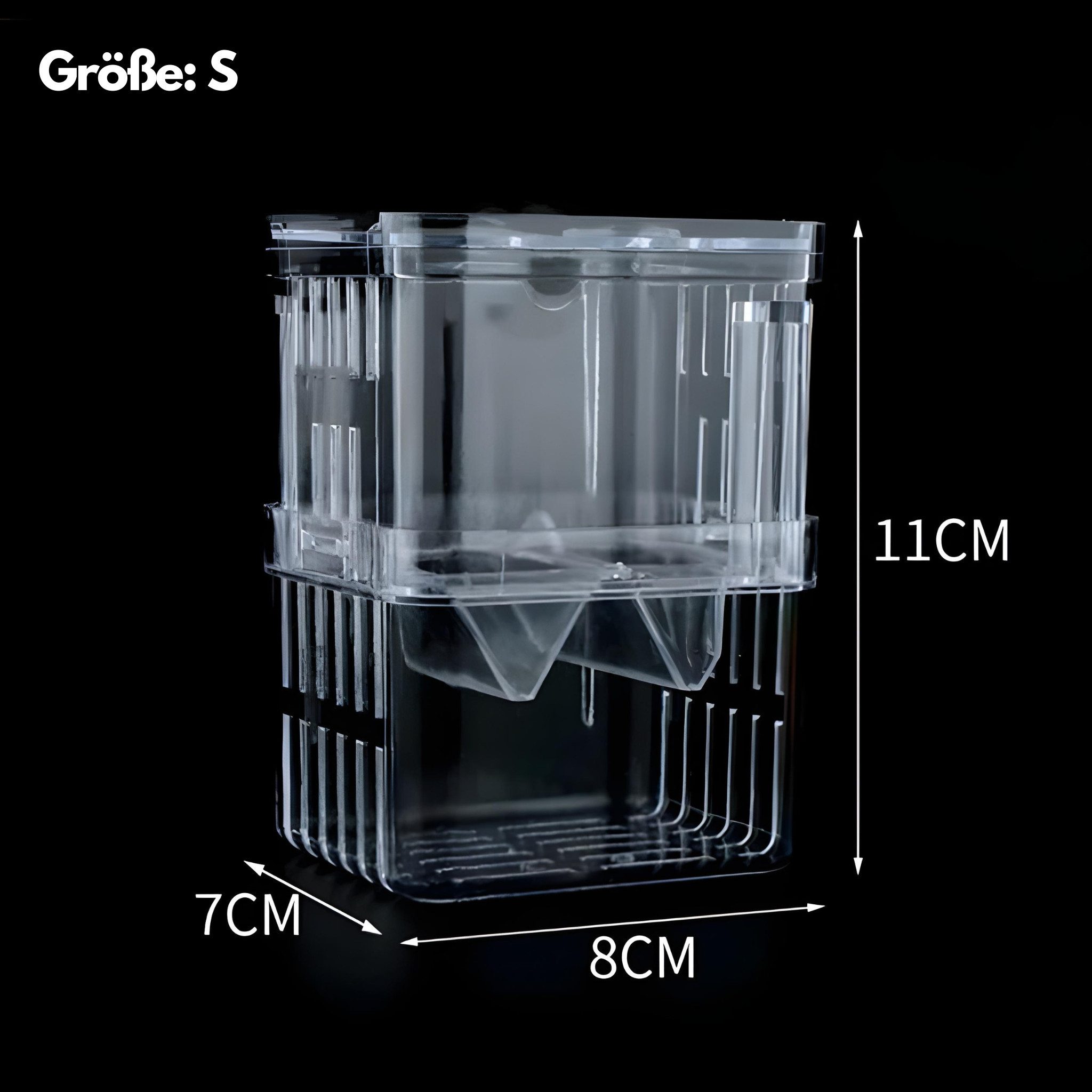 HS.SUPPLY Aquarium Aufzuchtbecken, Ablaichbehälter, Mini Aquarium, Mit Trennboden zur Aufzucht zweier Tiere gleichzeitig