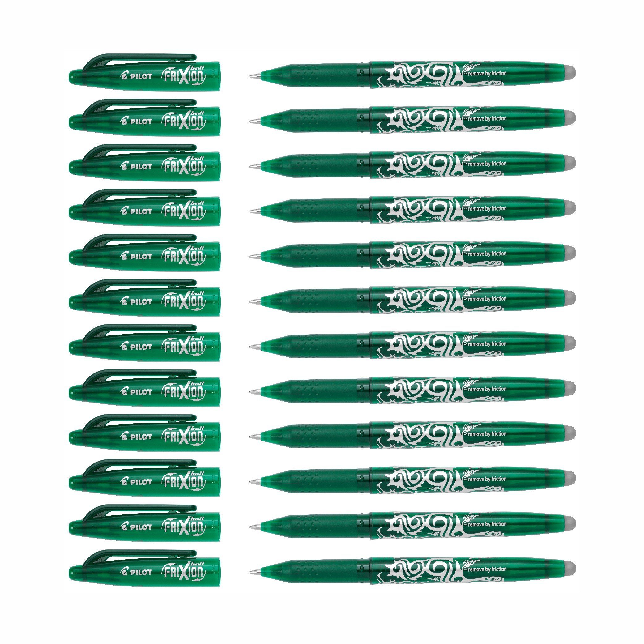 PILOT Tintenroller Frixion Ball 0.7 - 12er-Set, (12-tlg) grün