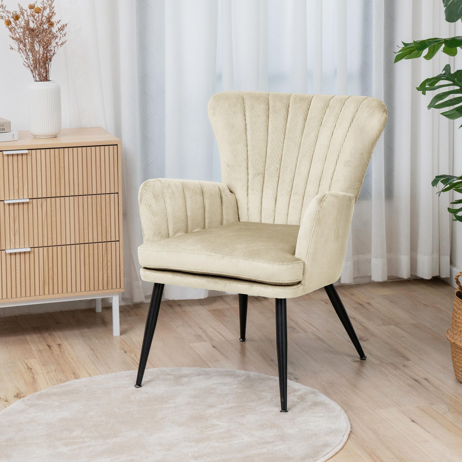 SVITA Sessel SANSA, Corbezug, Lesesessel, Modern, Polsterstuhl,Schwarz günstig online kaufen