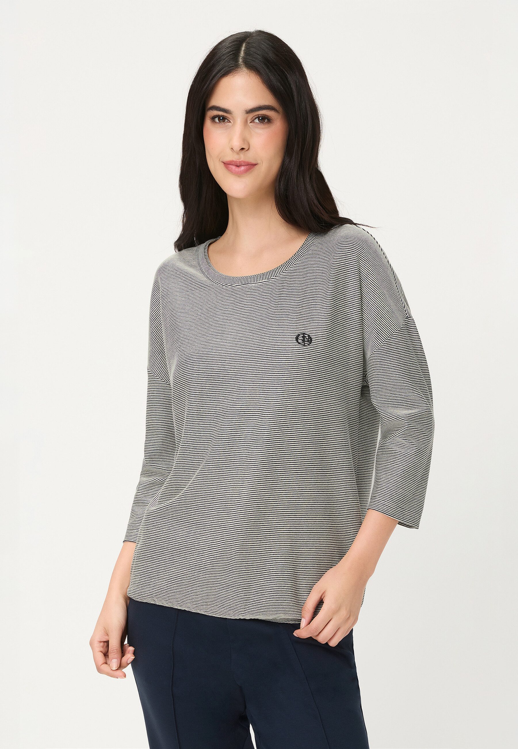 Olsen T-Shirt Shirt mit Rundhalsausschnitt und 3/4-Ärmeln