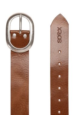 SOCCX Ledergürtel mit Logo-Prägung