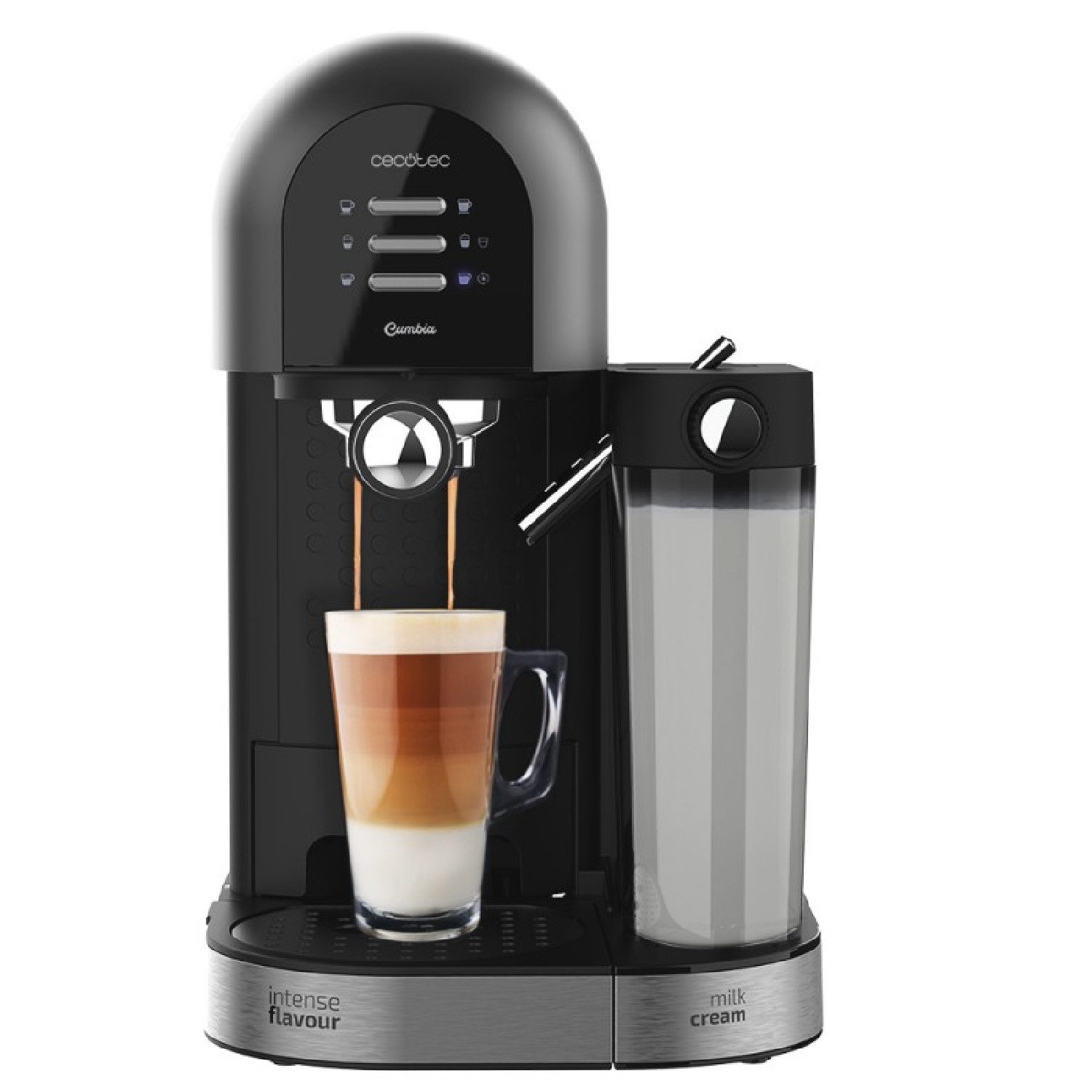 Cecotec Espressomaschine, 1.7l Kaffeekanne, Instant-ccino 20 Chic Serie Nera
