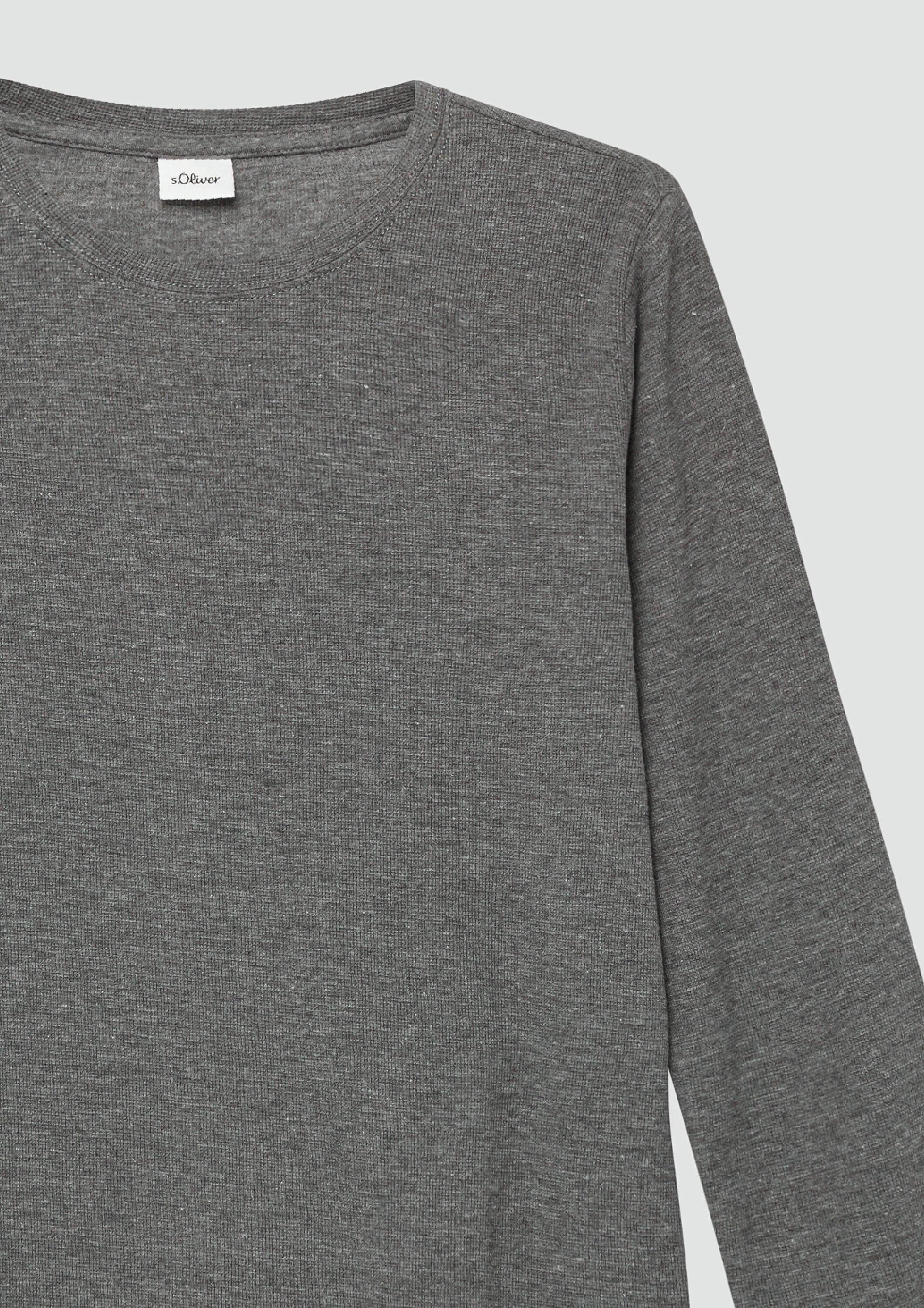 s.Oliver Langarmshirt T-Shirt Strukturiertes Langarm-Jerseyshirt mit kleiner Stickerei – Bild 4 von 4