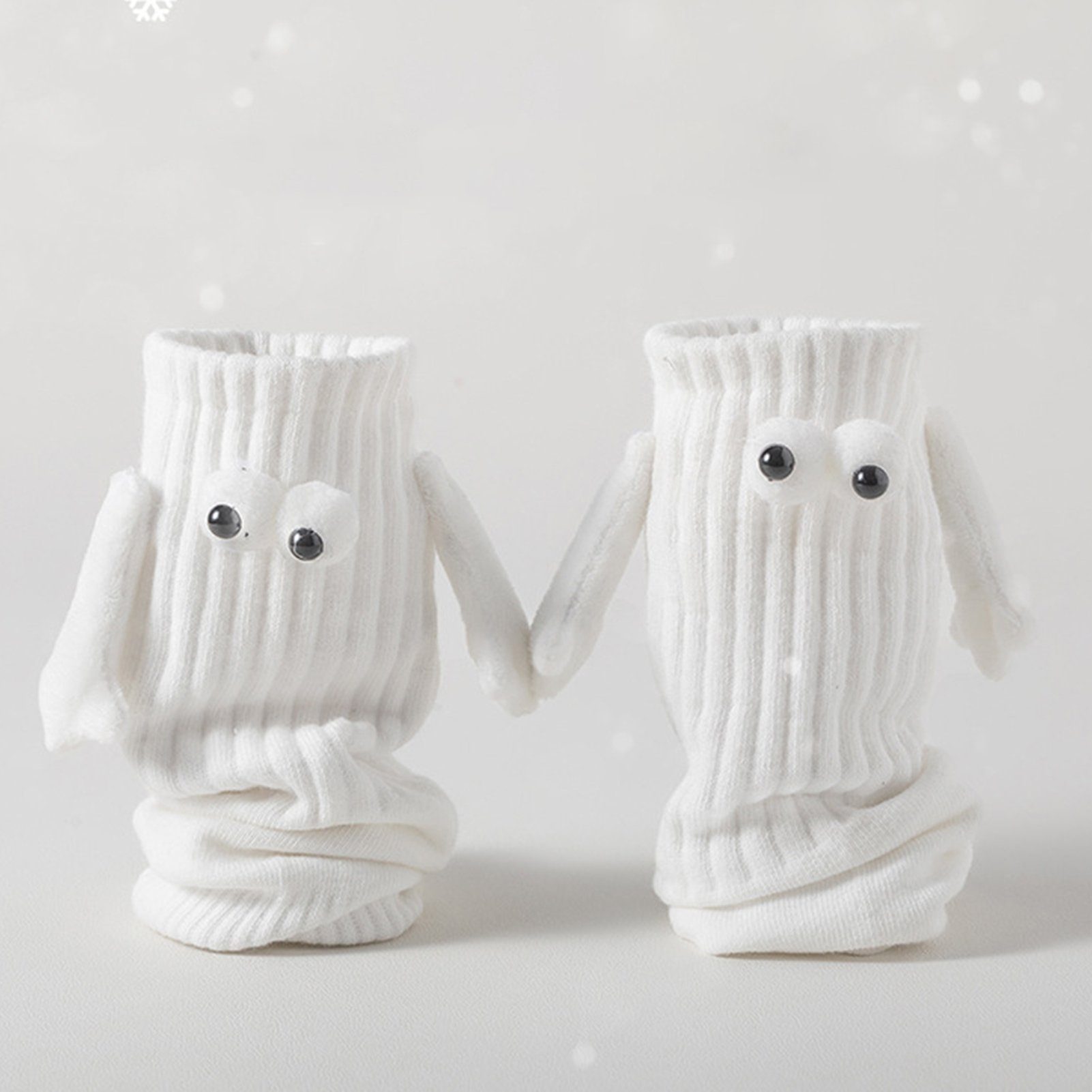 Rutaqian Strümpfe Liebhaber Die Hände Halten Socken magnetische Socken Süße Socken (1-Paar, 1 Paar) Weiss