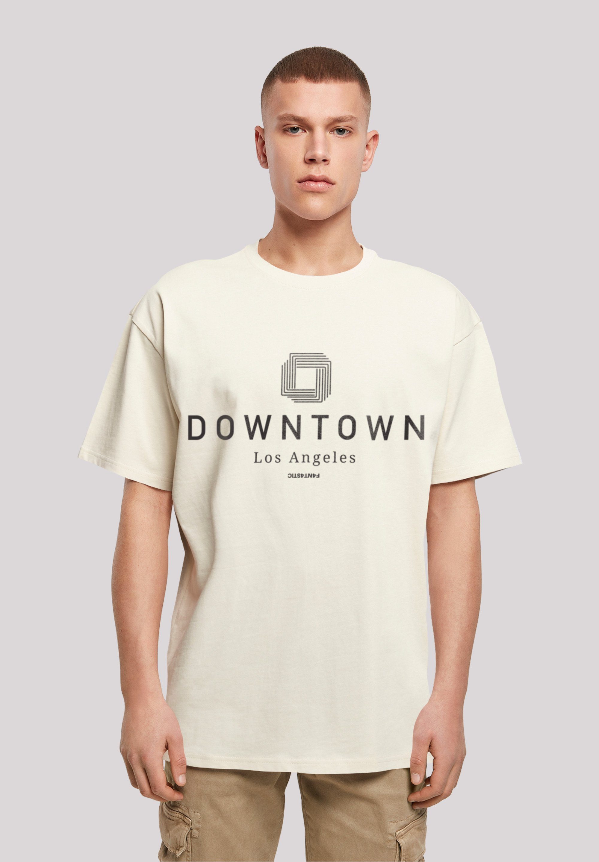 LA Downtown OVERSIZE sand TEE Print F4NT4STIC T-Shirt
