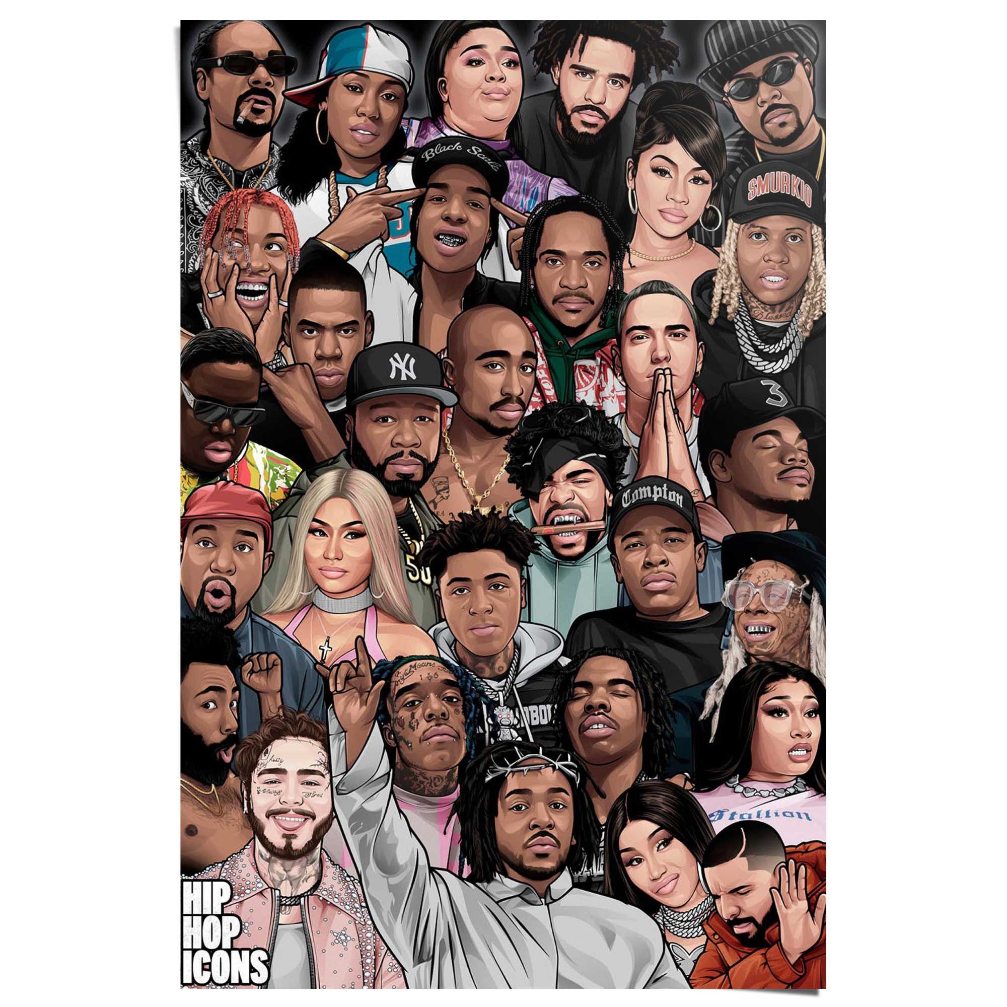 Reinders! Poster Hip Hop Icons, Teenager Zimmer - Mehrfarbig - 150 gr. Papi günstig online kaufen