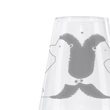 Mr. & Mrs. Panda Weißweinglas Igel händchenhaltend - Transparent - Geschenk, Hochwertige Weinaccess, Premium Glas, Alltagstauglich & robust
