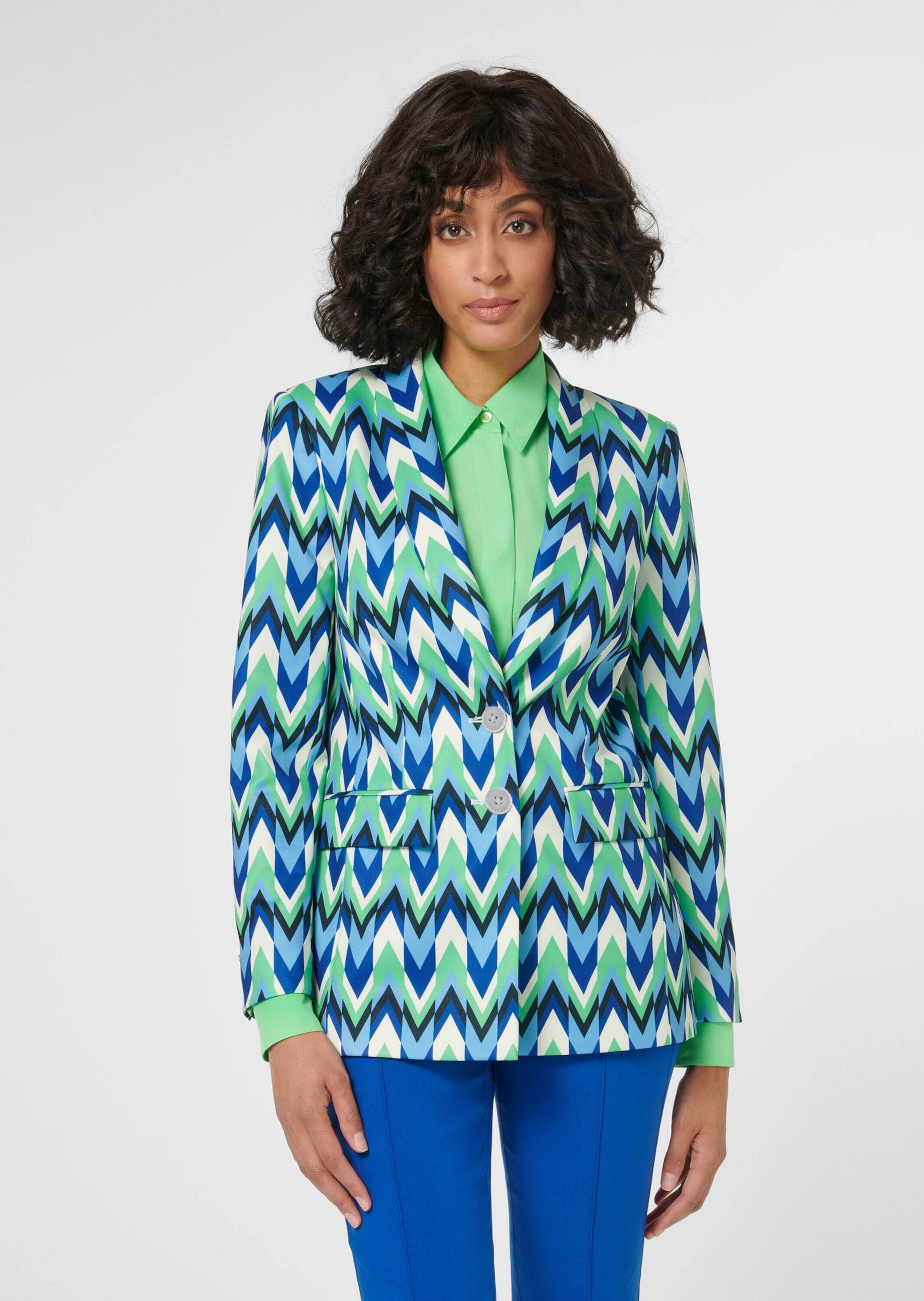 Kurzblazer Bedruckter Blazer mit Schalkragen