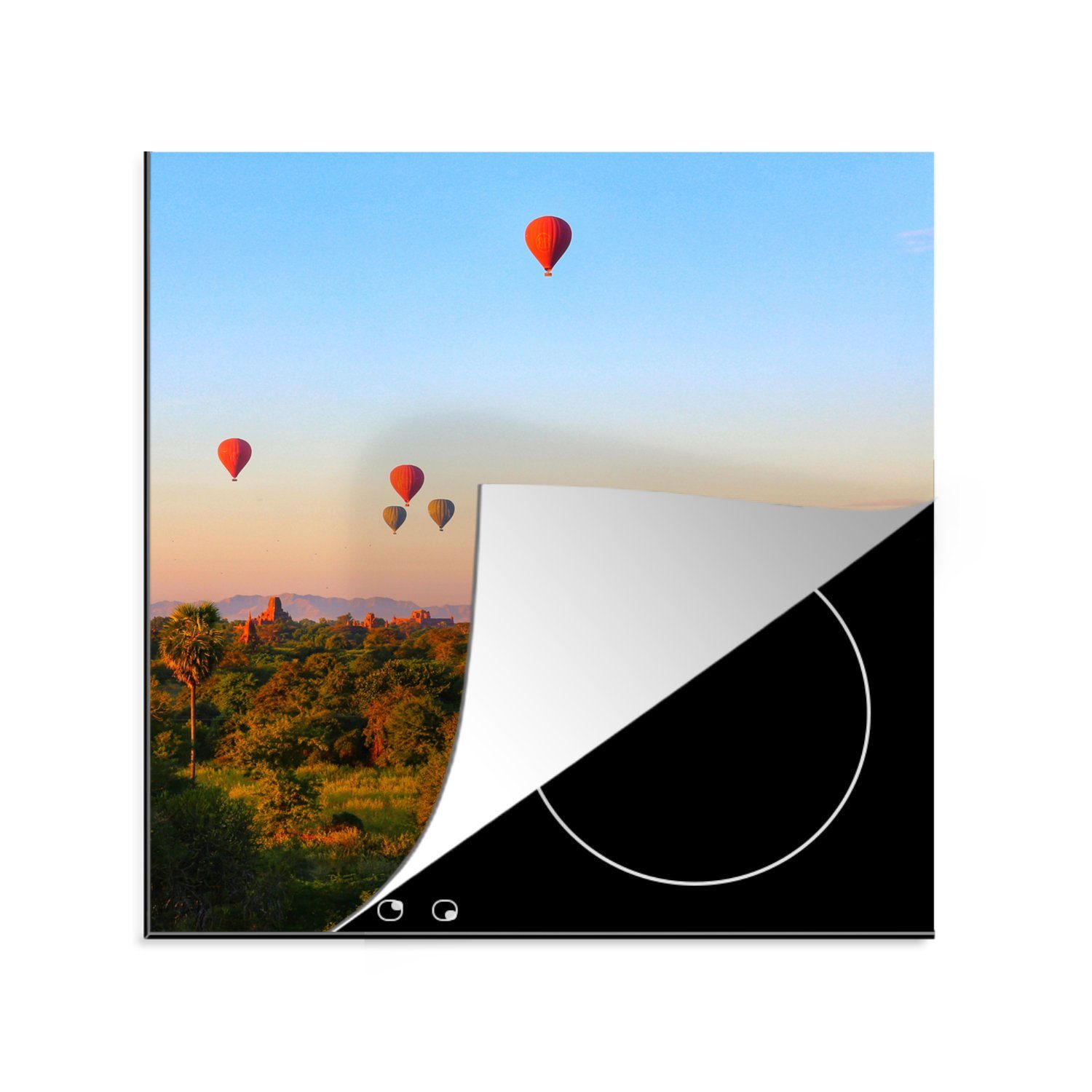 MuchoWow Herdblende-/Abdeckplatte Birma - - für Vinyl, cm, Baum, küche (1 Ballon Arbeitsplatte 78x78 Ceranfeldabdeckung, tlg)