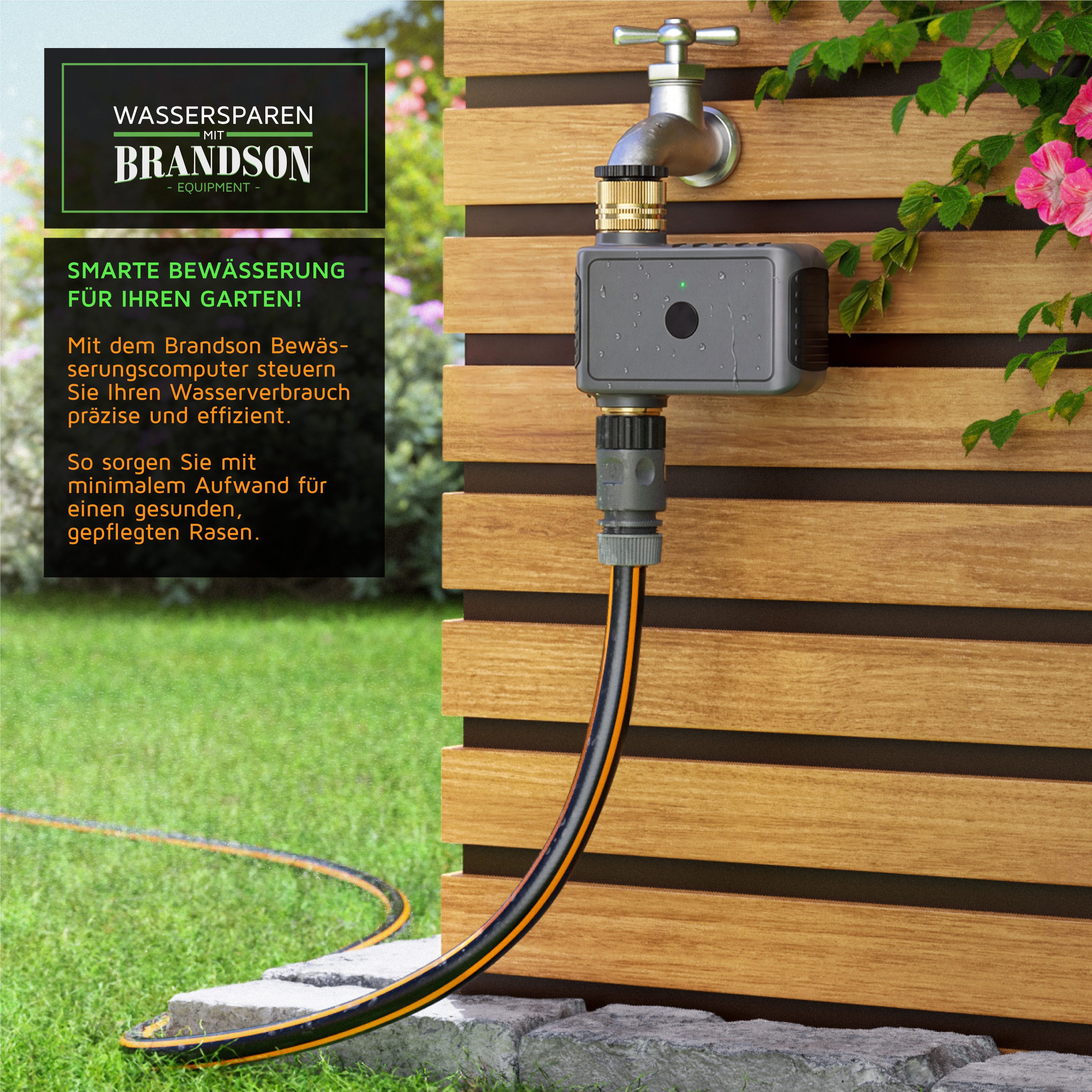 Brandson Bewässerungscomputer Funk Fernbedienung, automatische Bewässerungsanlage, Gartenbewässerung, (1-tlg), Bewässerung für Balkon Garten Terrasse, 6 Zeitstu – Bild 4 von 5