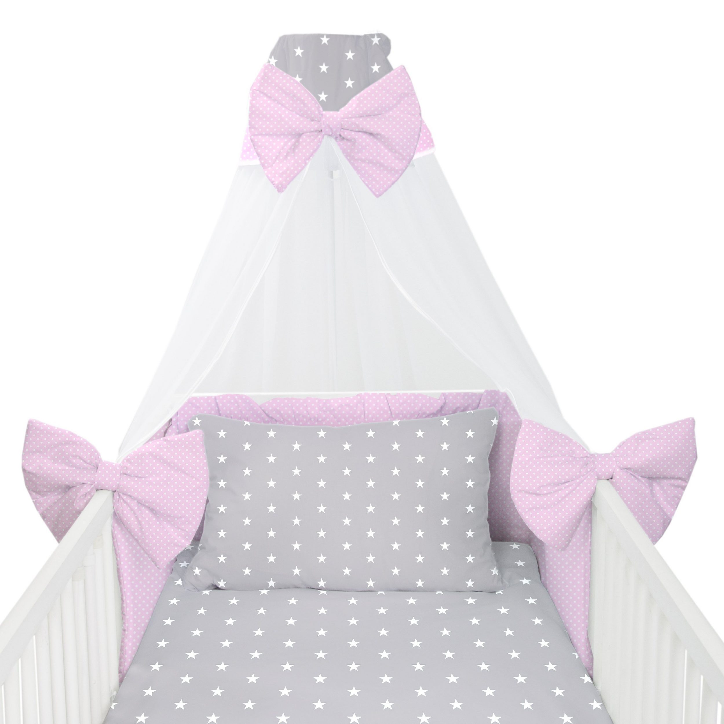 Amilian Babybettwäsche Set 7-teilig - Bettwäsche 100x135 - Kissenbezug 40x6 günstig online kaufen