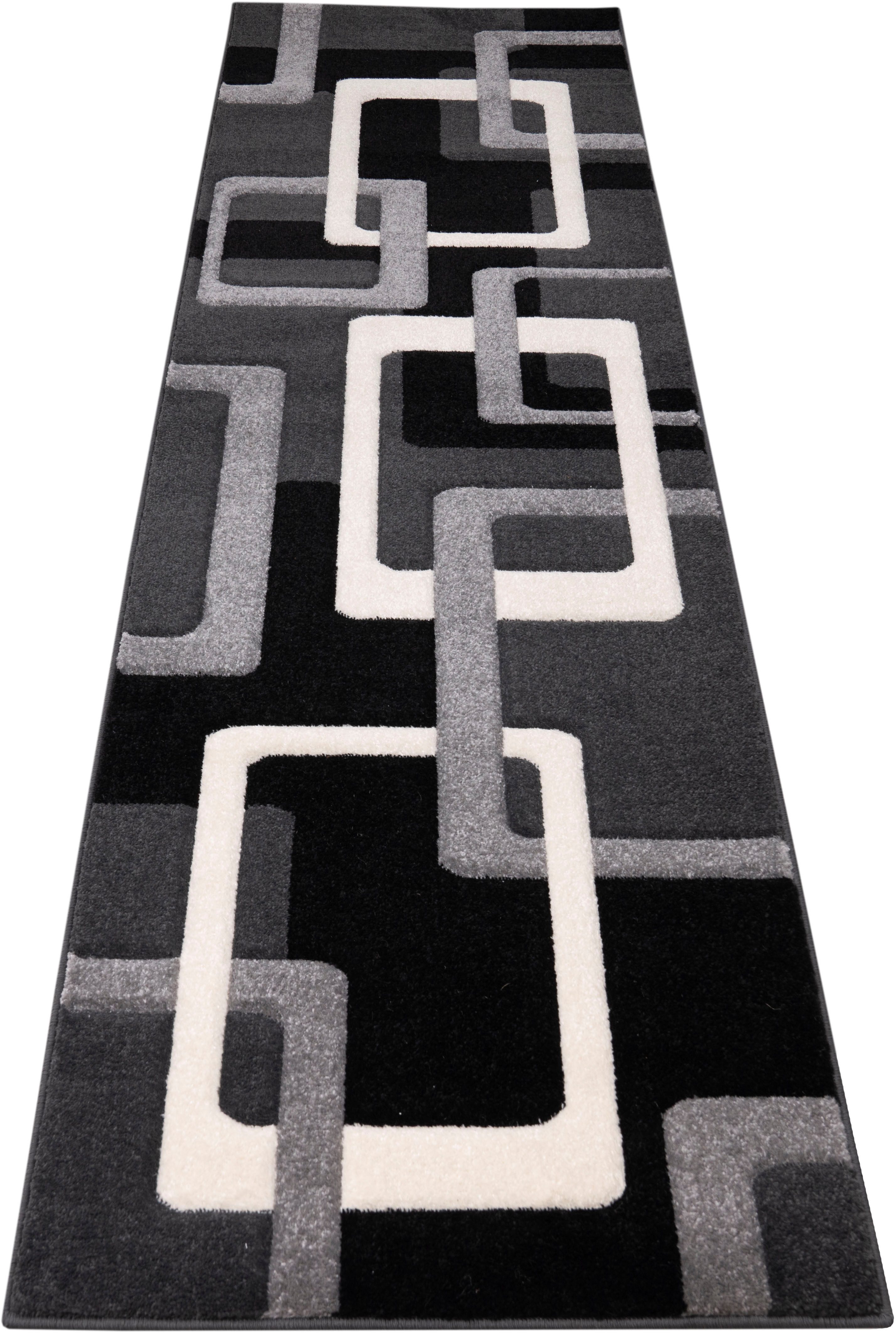 OTTO home Läufer Maxim, rechteckig, Höhe: 12 mm, Hoch-Tief-Effekt, Kurzflor, 3D-Design