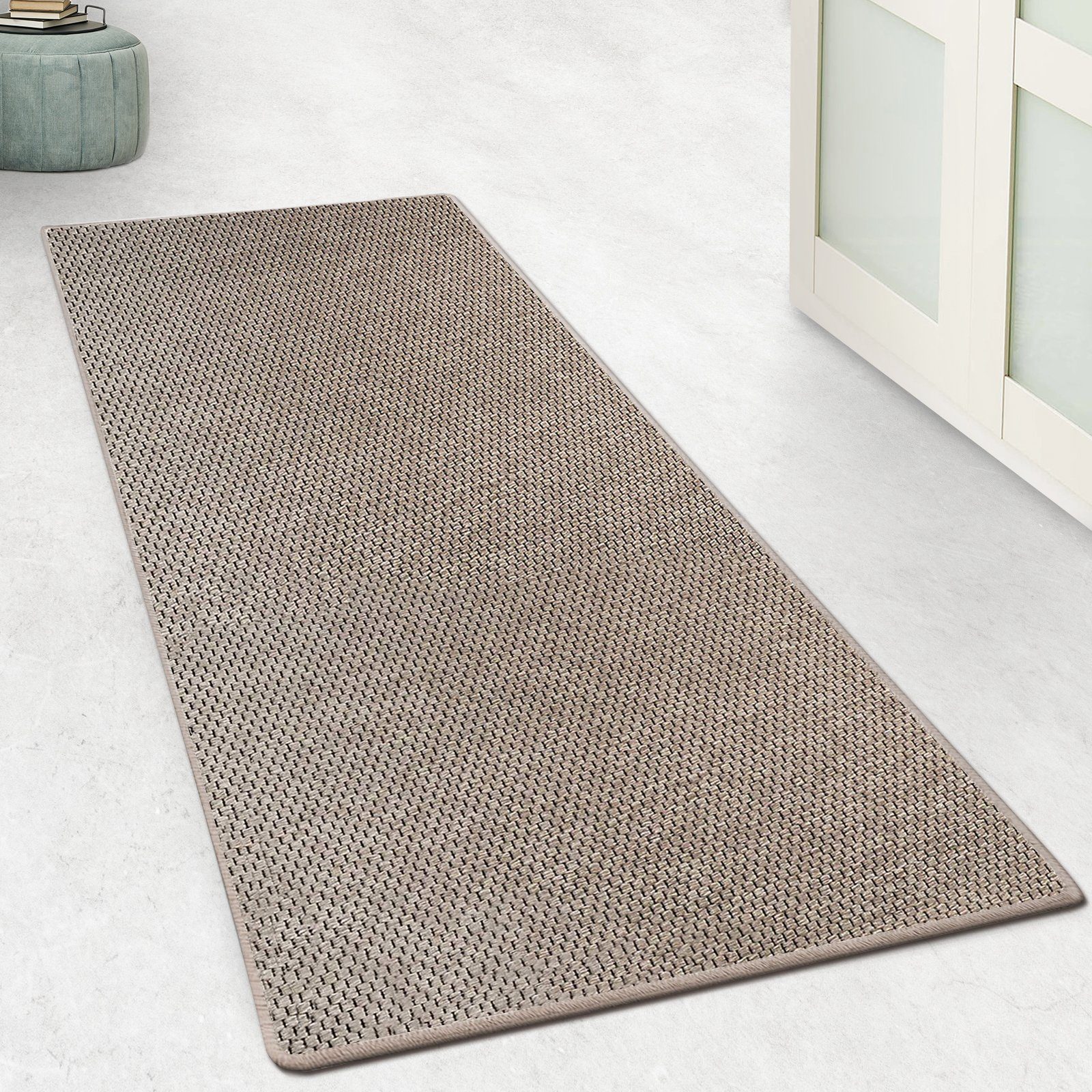 Floordirekt Läufer Kalkutta, Teppichläufer, Flur Sisal Läufer als Teppich, rechteckig, Höhe: 5 mm, für Küche, Schlafzimmer oder Wohnzimmer geeignet, bis zu 2000cm Länge