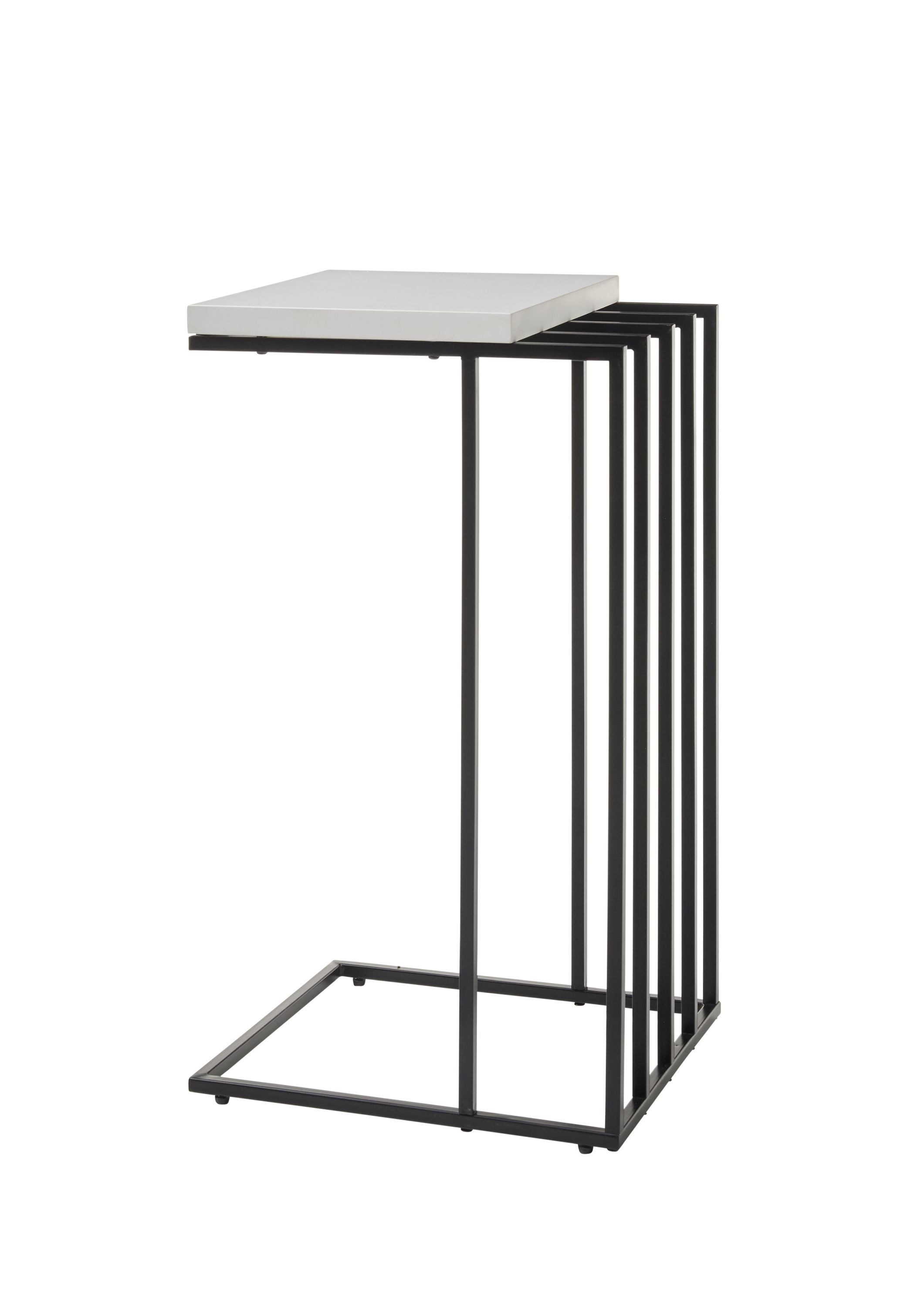 Robas Lund Beistelltisch JUBA, weiß matt, Metallgestell schwarz, Kaffeetisch, B/H/T: 40x70x35 cm