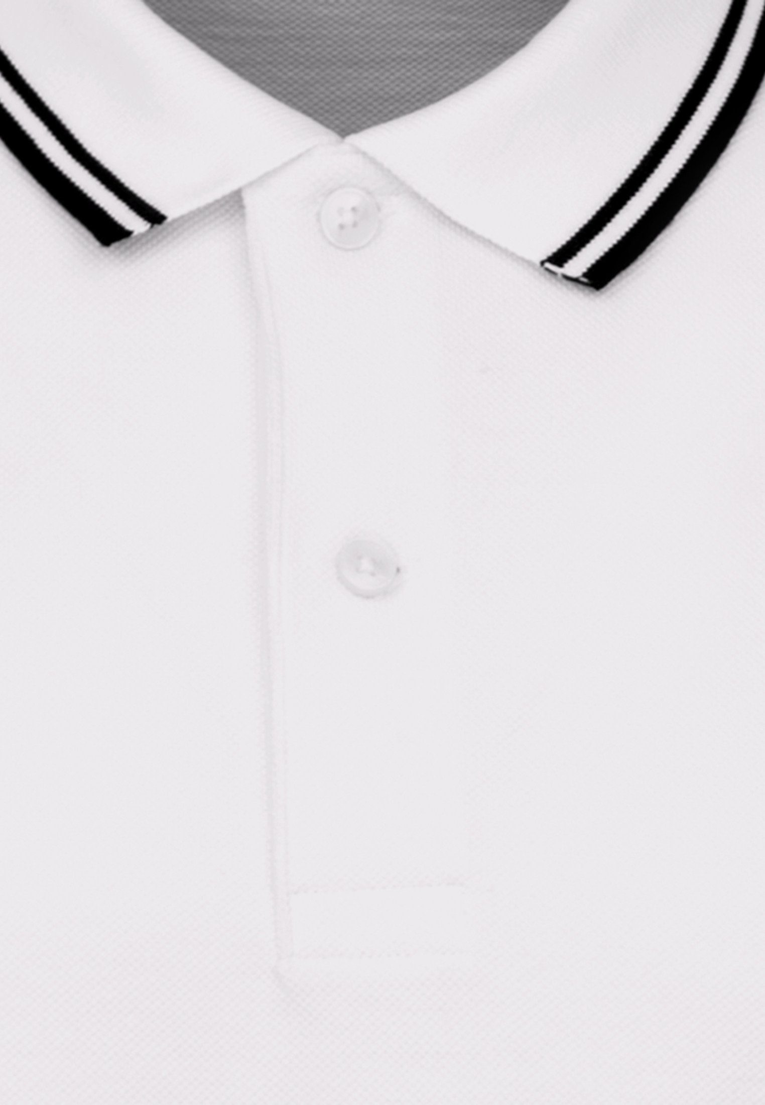 Kragen seidensticker Uni Regular Kurzarm Poloshirt Weiß