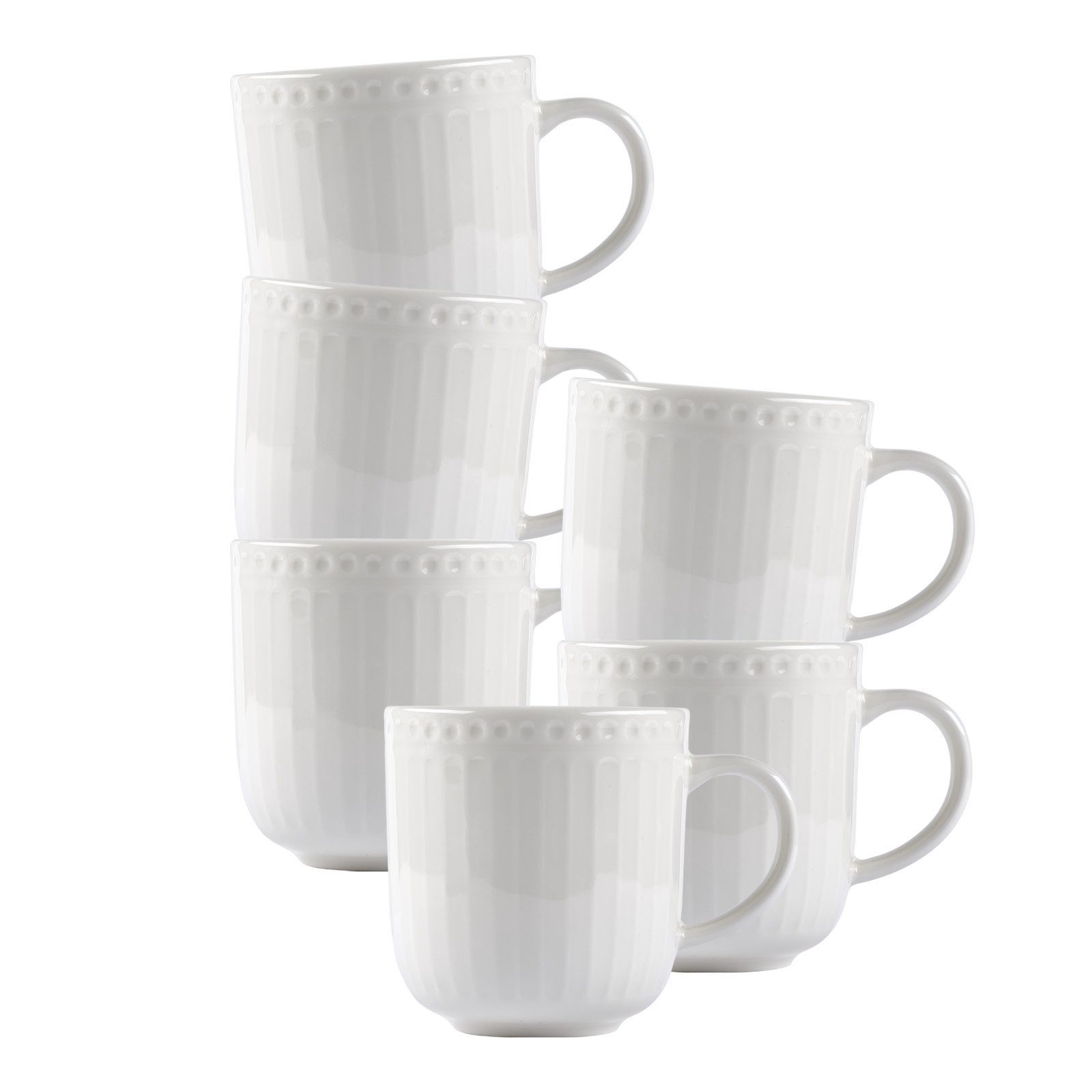 Ritzenhoff & Breker Becher Sofia Kaffeebecher 420 ml 6er Set, 6-tlg., Porzellan
