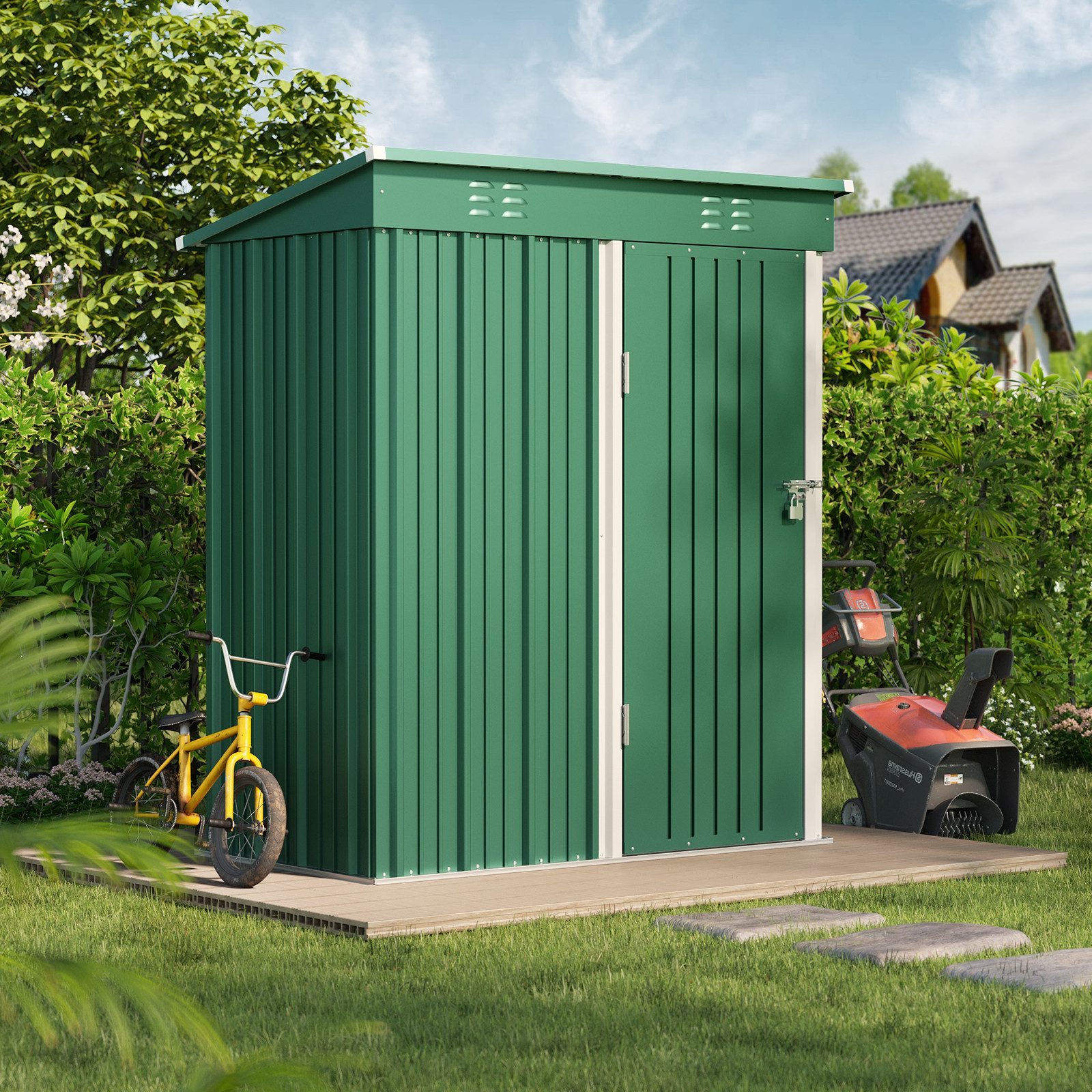 Bealife Gartenhaus Robuster Metall-Gartengeräteschuppen 180 x günstig online kaufen
