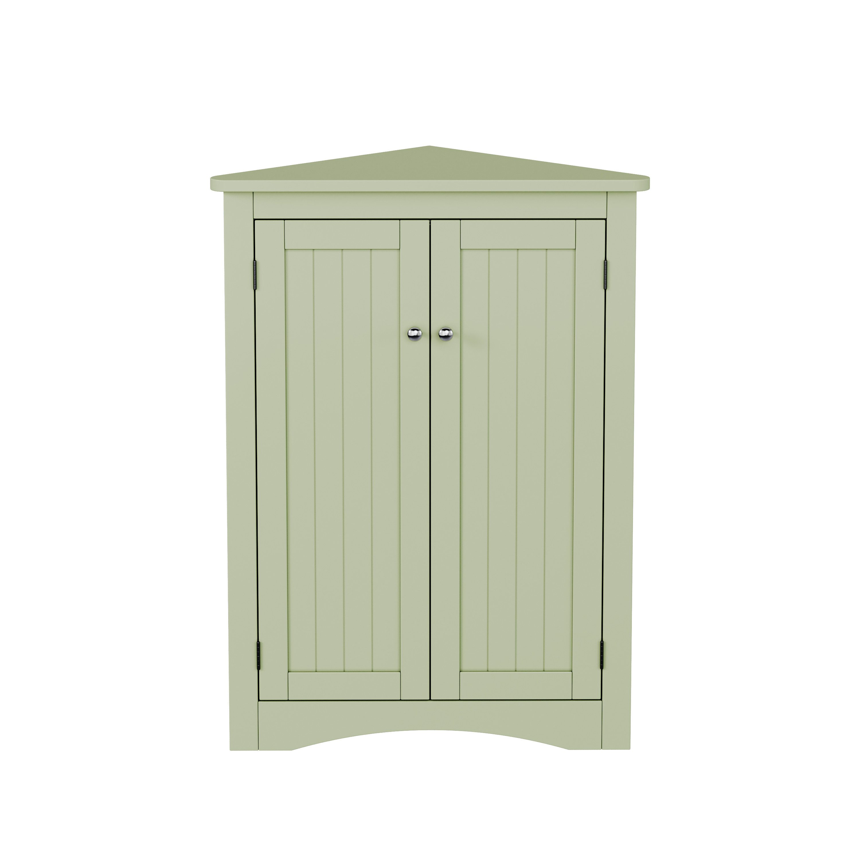 Flieks Eckschrank (1-St., B61,5xT34,5xH80 cm) Badkommode Mehrzweckschrank Eckkommode mit 3 Fächern Grün