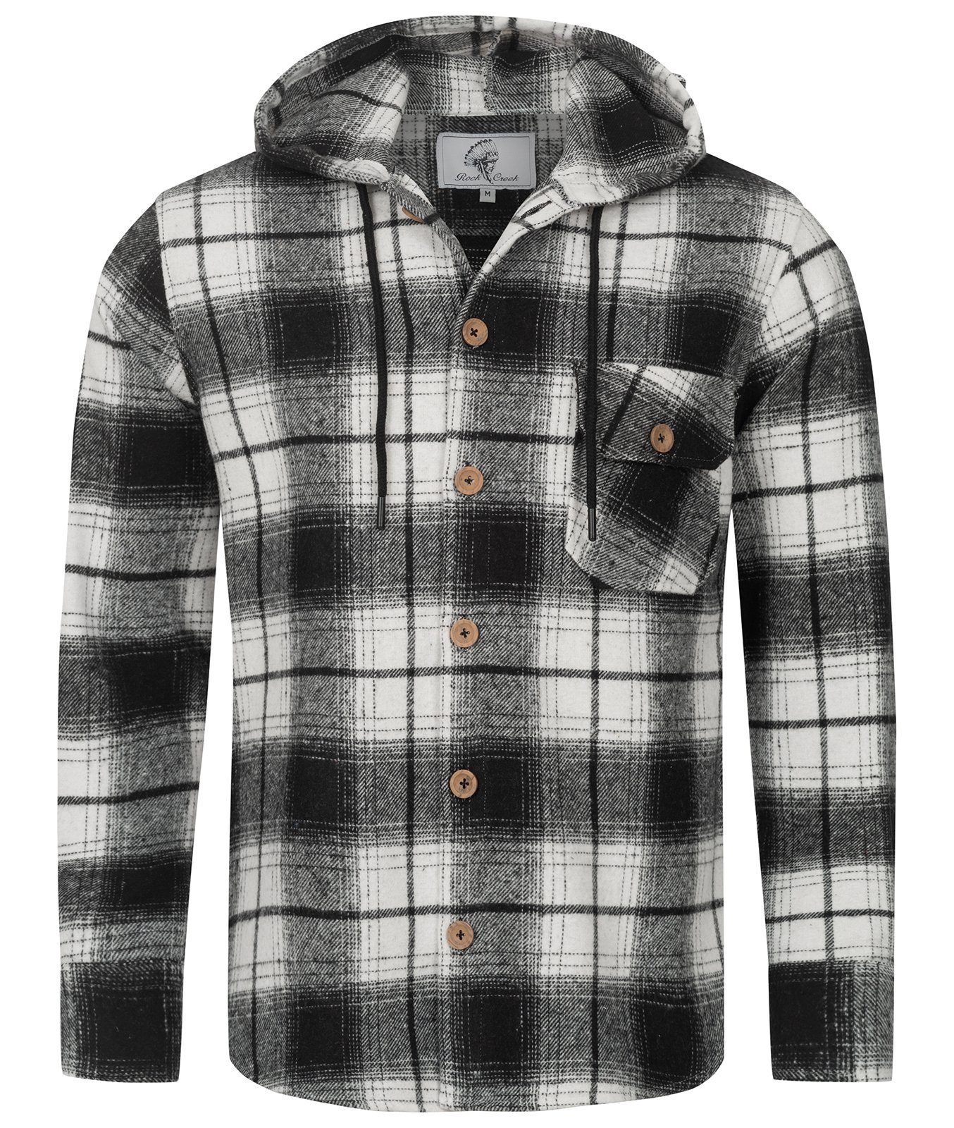 Rock Creek Flanellhemd Herren Hemd Flanellhemd mit Kapuze H-326 günstig online kaufen