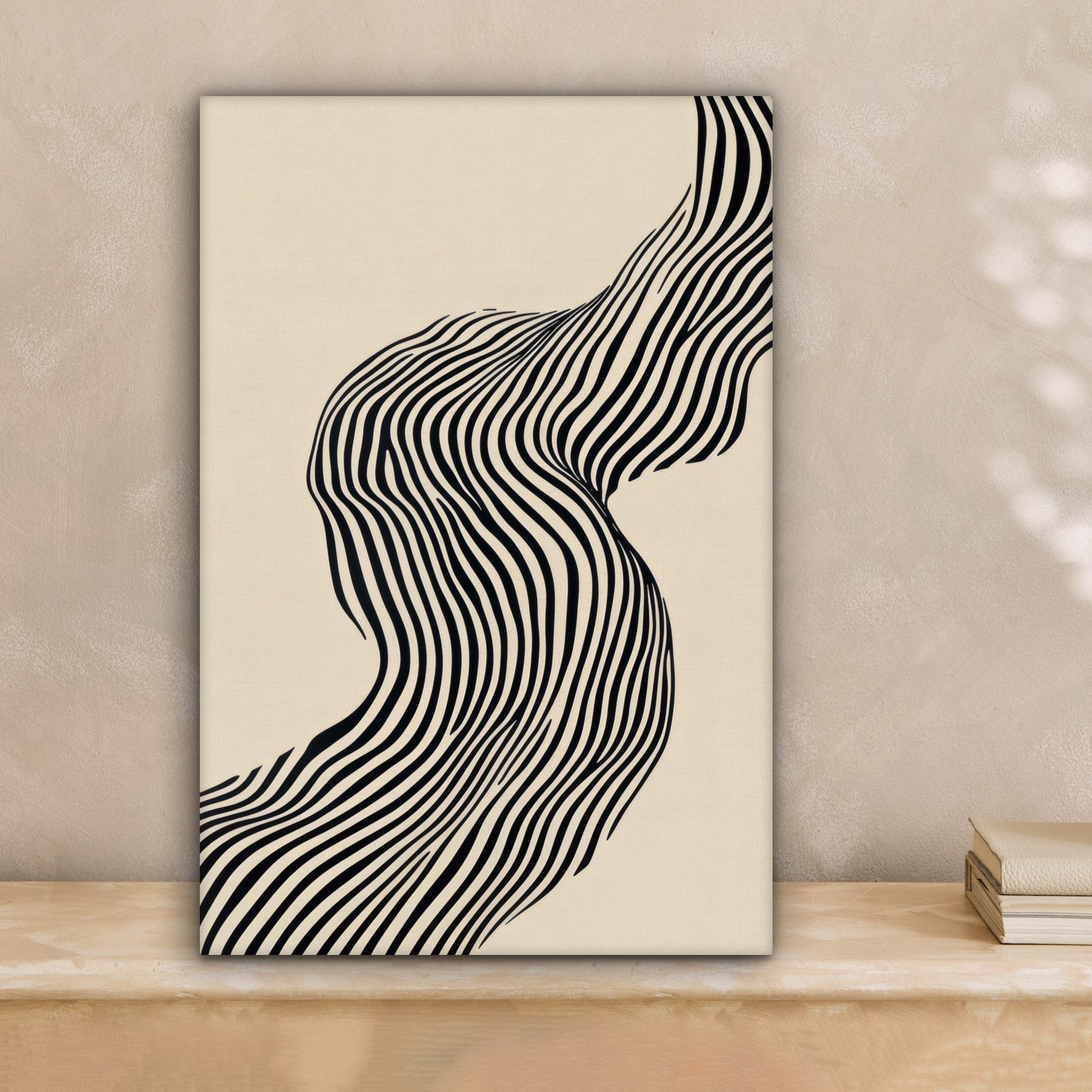 OneMillionCanvasses® Leinwandbild Gewellt - Linien - Abstrakt - Silhouette, günstig online kaufen