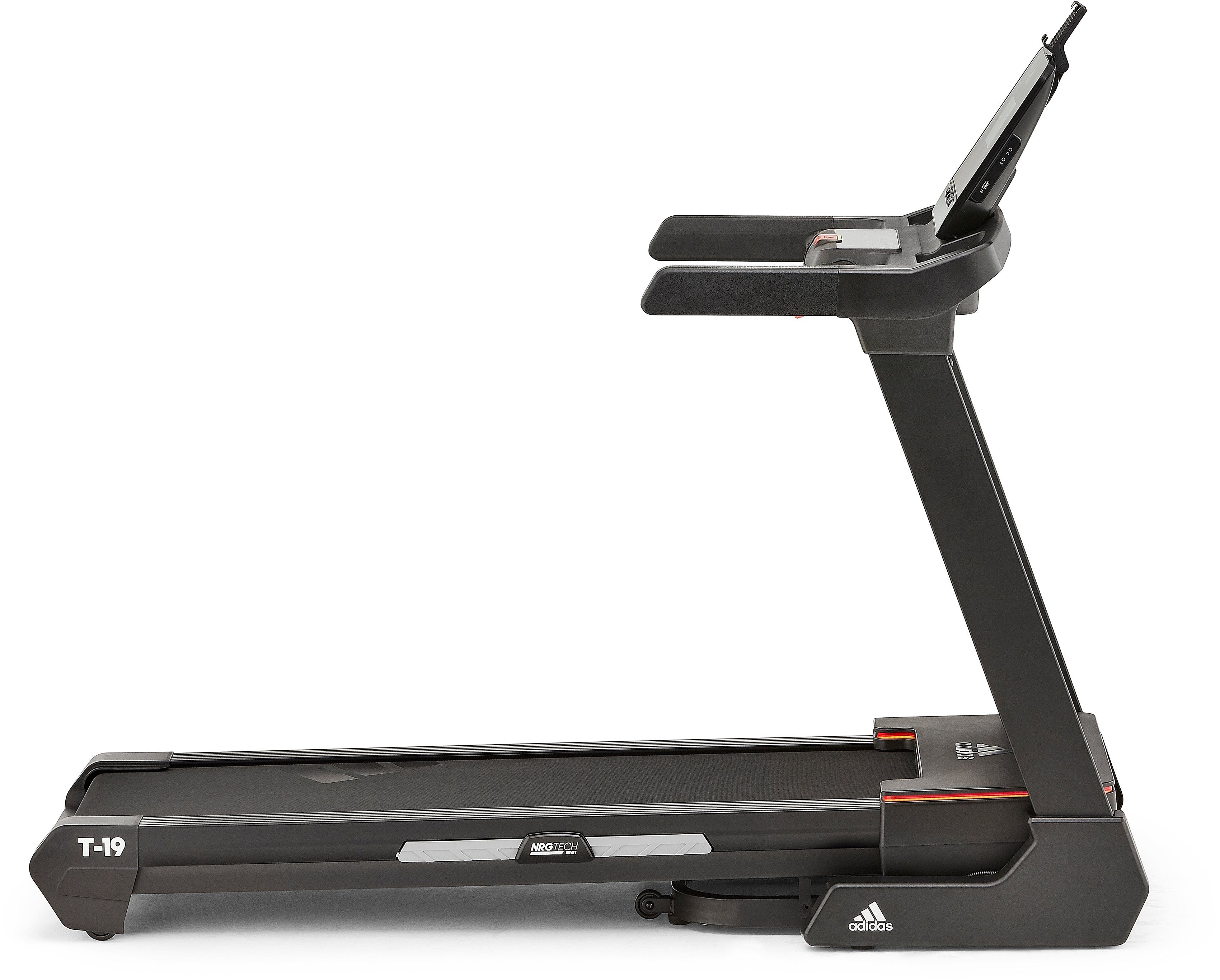 adidas Performance Laufband T-19 BT (mit Bluetooth und App-Funktion und LED-Beleuchtung), bis max. 20 km/h, klappbar, mit Steigung, 150 kg max. Benutzergewicht