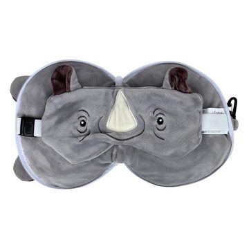 Puckator Reisekissen Nashorn Reisekissen mit Augenmaske