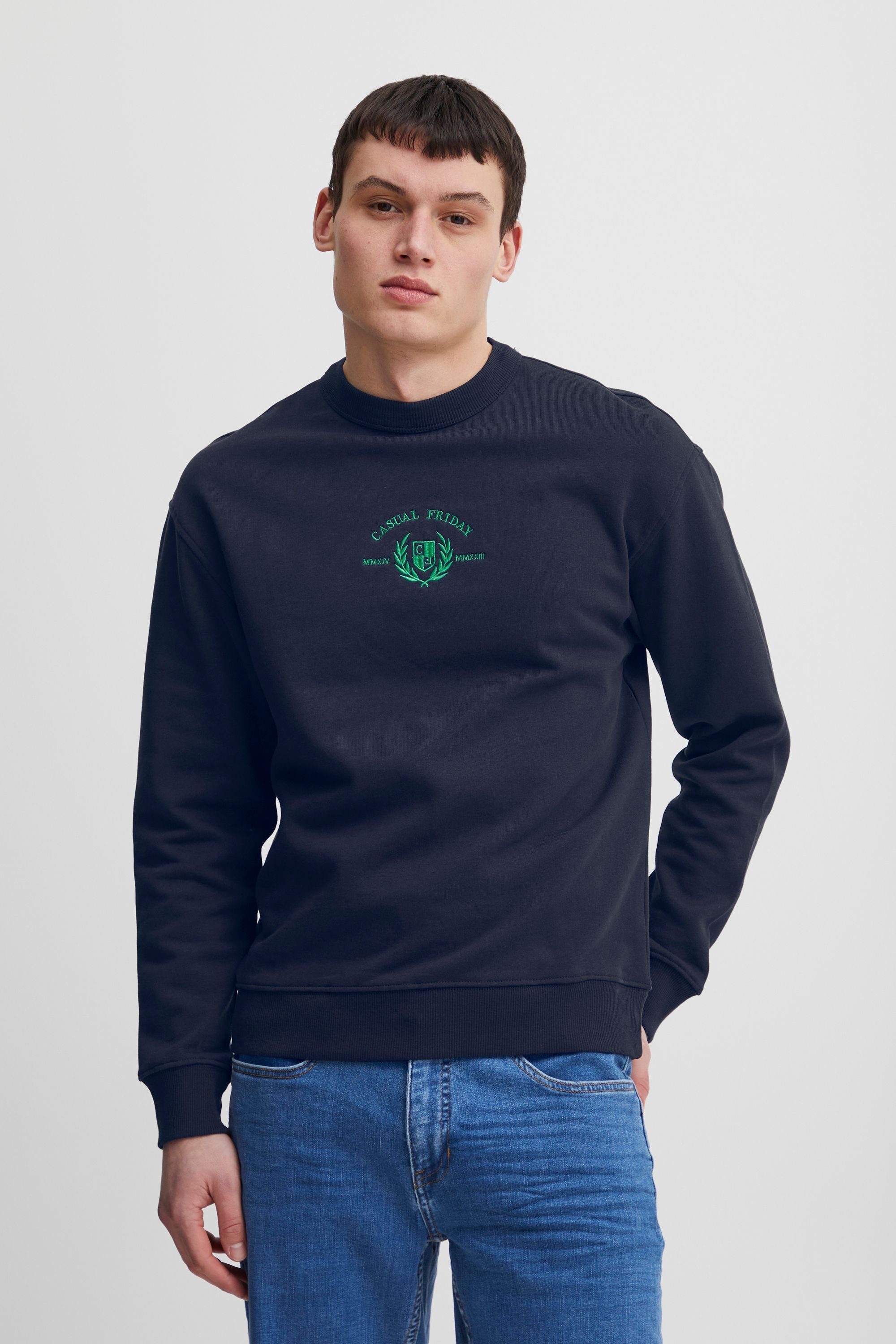 Casual Friday Sweatshirt CFSage relaxed sweat w. embroidery - 20504729