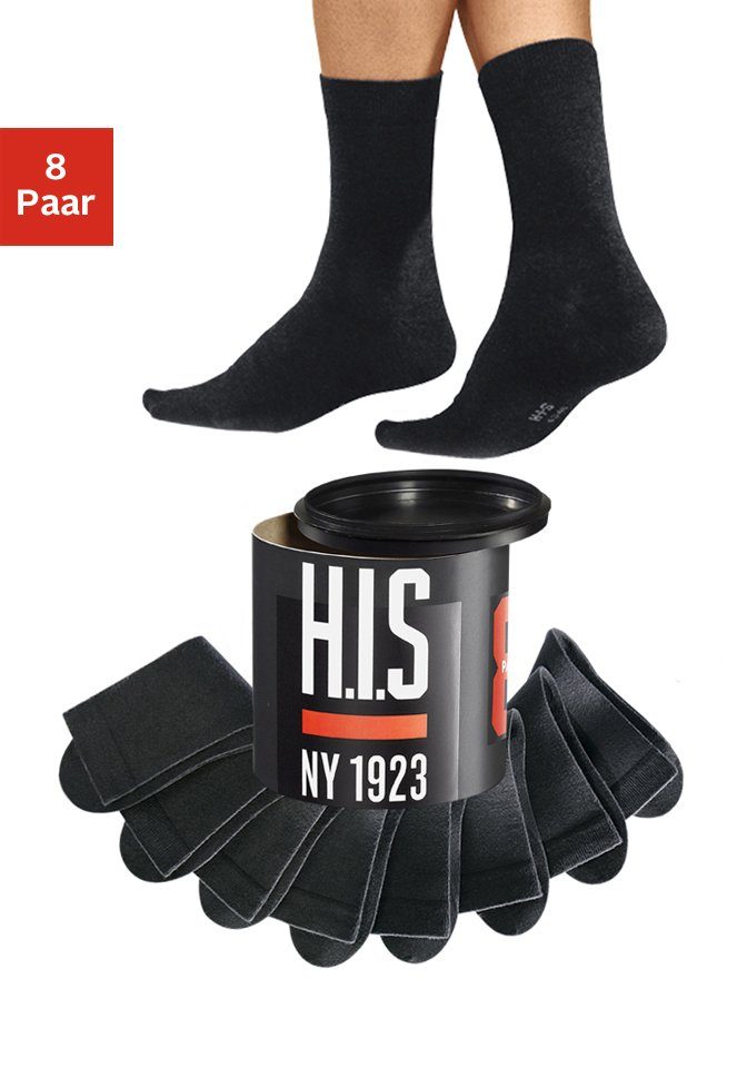 H.I.S Socken (Dose, Geschenkdose 8-Paar) der in