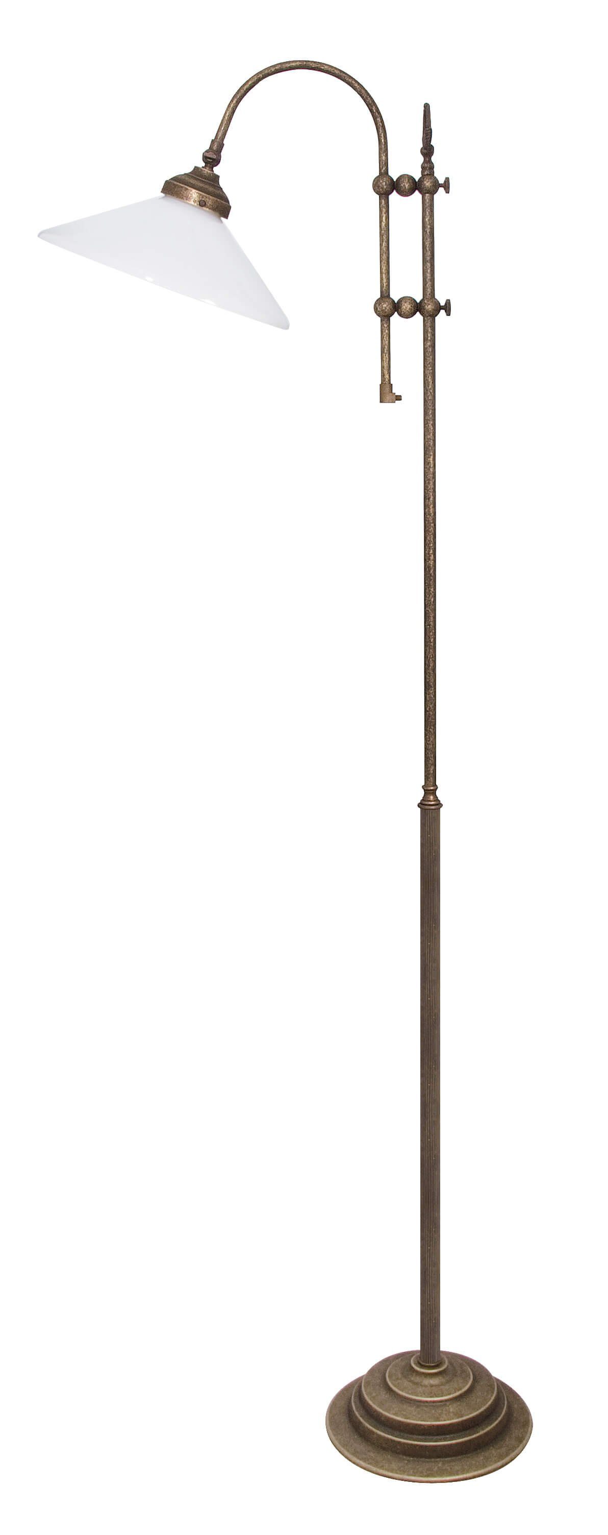 Bronze FIORDO, Stehlampe ohne Wohnzimmer H:131cm massiv Leuchtmittel, Stehleuchte E27 Licht-Erlebnisse Messing Rustikal