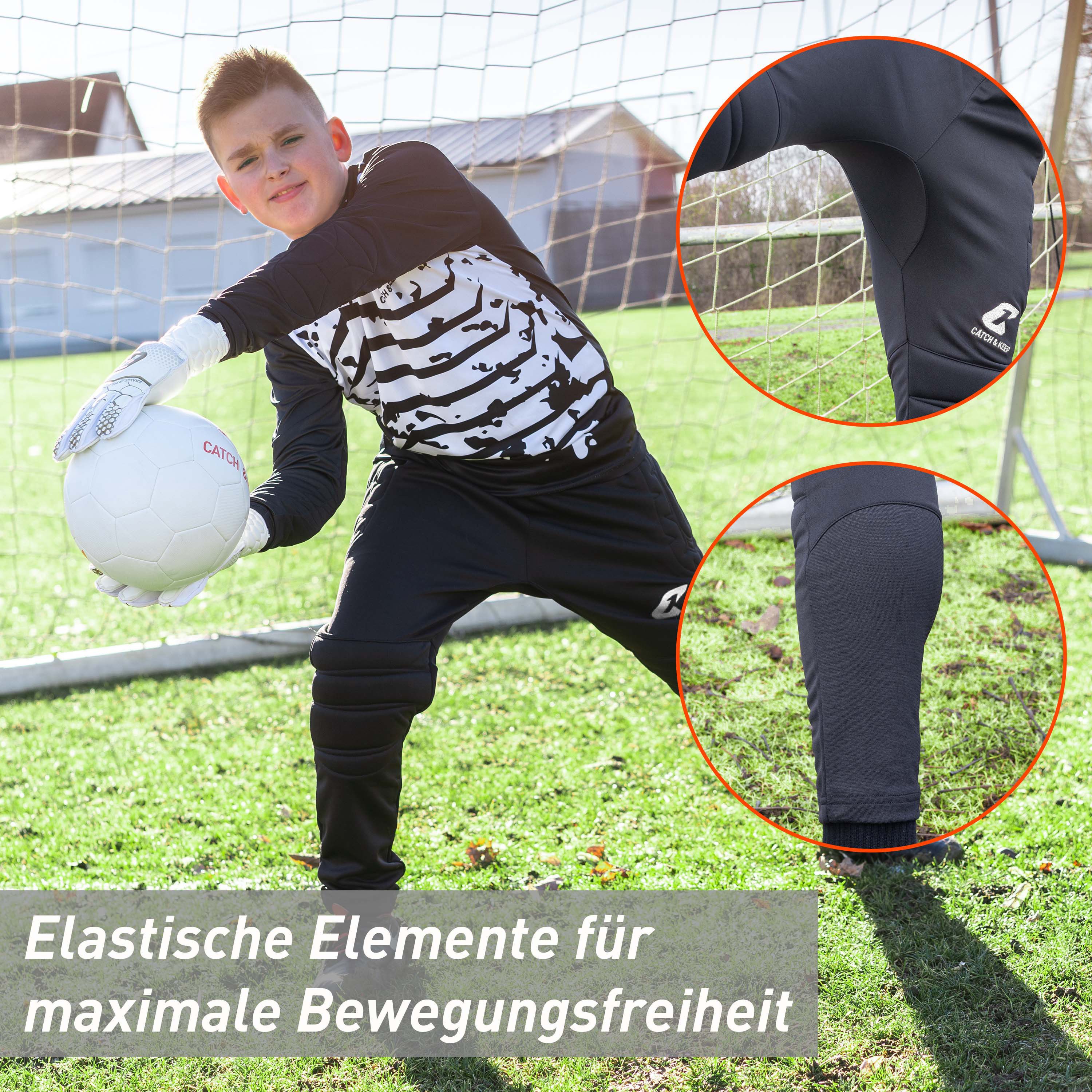 Catch & Keep Torwarthose Torwarthose - Gepolsterte Torwarthose für Kinder und Erwachsene (1er Pack) gepolstert