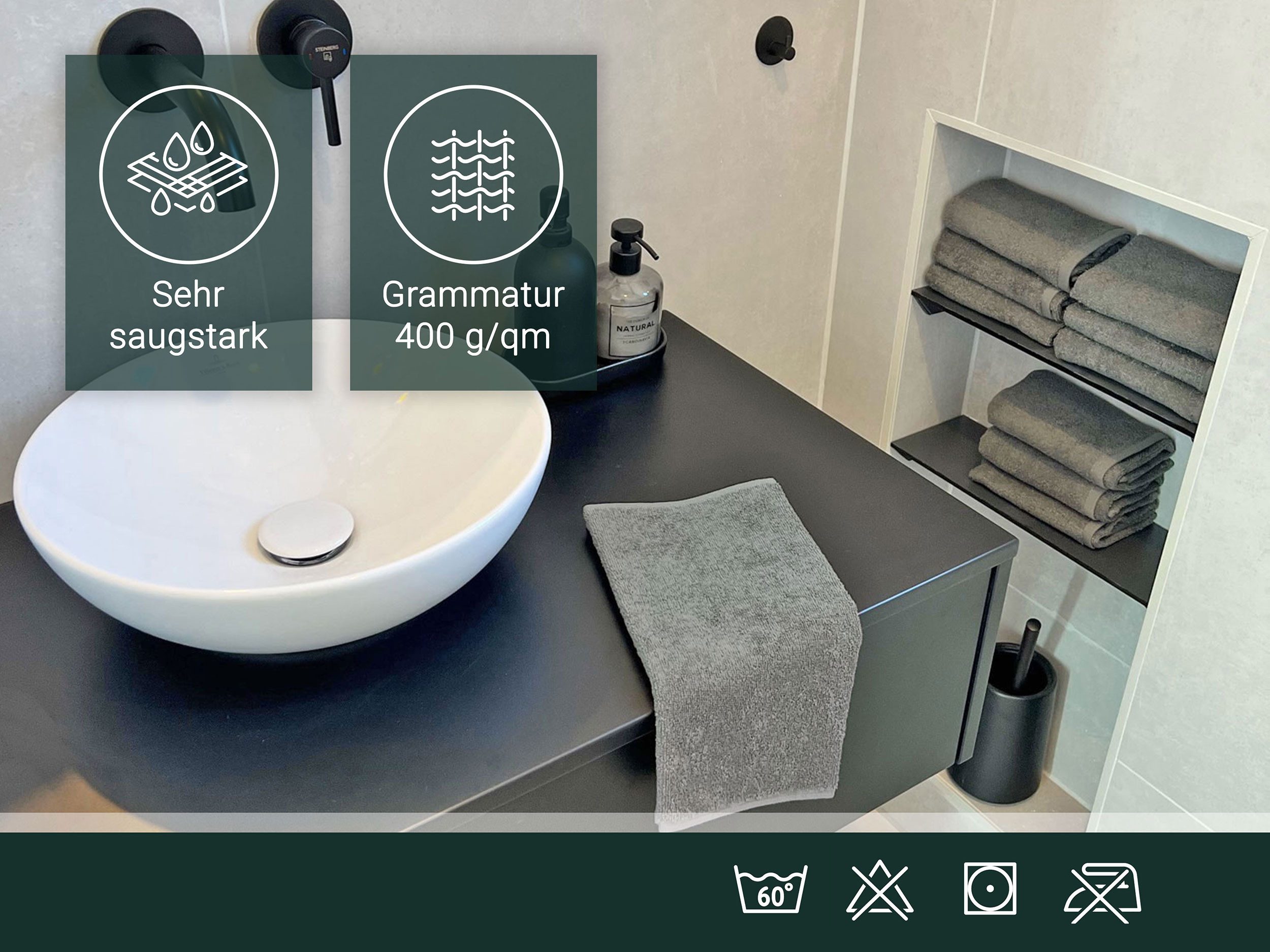 ZOLLNER Gästehandtücher, Walkfrottier (10-St), 30 x 50 cm, 100% Baumwolle, günstig online kaufen