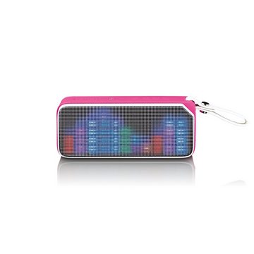 Lenco BT-191PK 2.0 Bluetooth-Lautsprecher (7 W, 8 Std Akkulaufzeit, AUX-Eingang, MicroSD, LED-Beleuchtung, in 3 Farben)