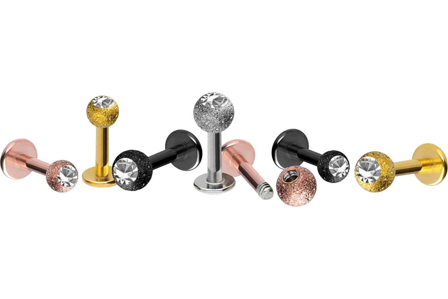 PIERCINGLINE Piercing-Set Chirurgenstahl Labret DIAMANTOPTIK + KRISTALL (La günstig online kaufen