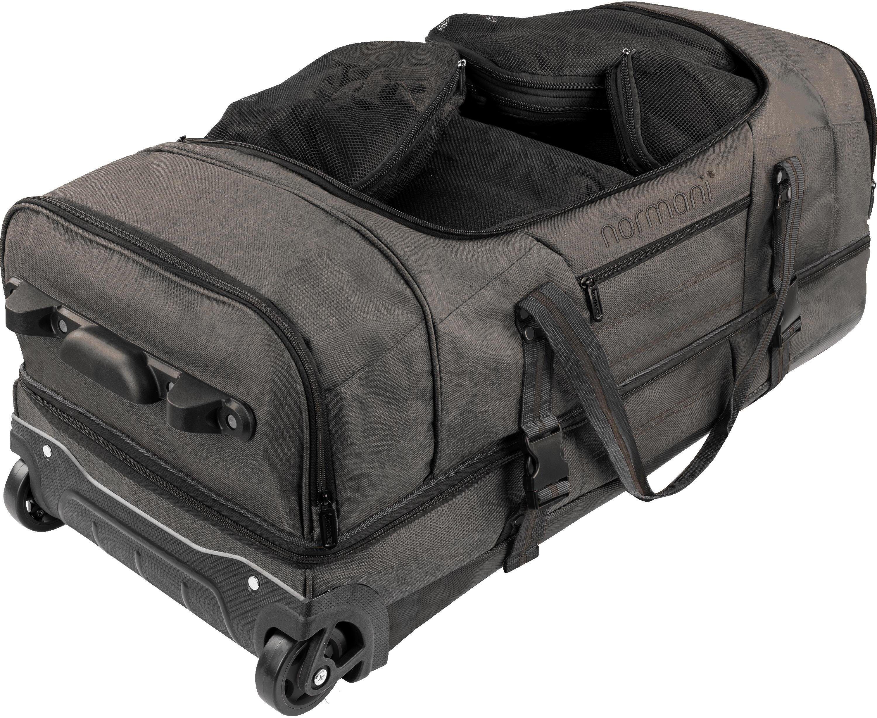 Rollen Reisetasche Kleidertaschen, Liter 4 90 mit Urlaubstasche Reisetasche Rollen Reisetasche mit Schwarz L mit normani 90
