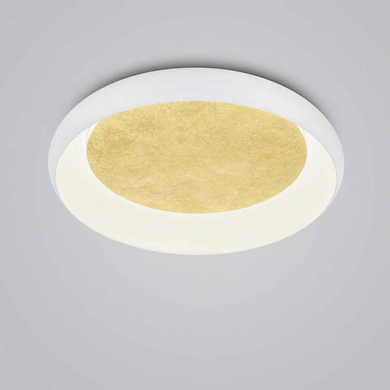 Helestra LED Deckenleuchte LED Deckenleuchte Tyra in Weiß und Gold 32W 1610lm, keine Angabe, Leuchtmittel enthalten: Ja, fest verbaut, LED, warmweiss, Deckenlampe, Deckenbeleuchtung, Deckenlicht