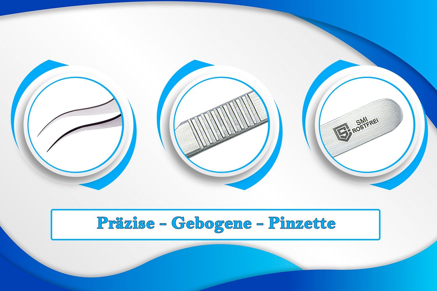 Wimpernpinzette Design Pinzette, Wimpernverlängerung Präzisionspinzette ergonomisches SMI Wimpern Pinzette Gebogen