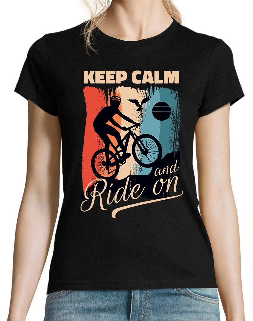 Youth Designz Print-Shirt Keep Calm Fahrrad Damen T-Shirt mit modischem Fro günstig online kaufen
