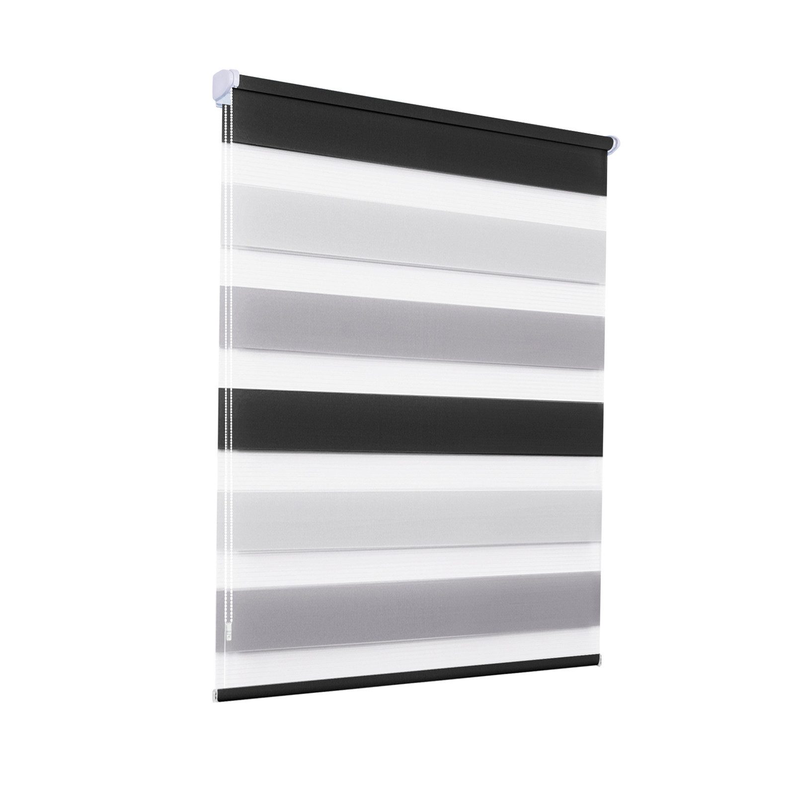 Doppelrollo ohne Bohren 130cm/150cm/230cm, OUBO, freihängend, verspannt, Klemmfix, Klemmträger, Für Fenster und Tür mit Klemmträger lichtdurchlässig verdunkelnd