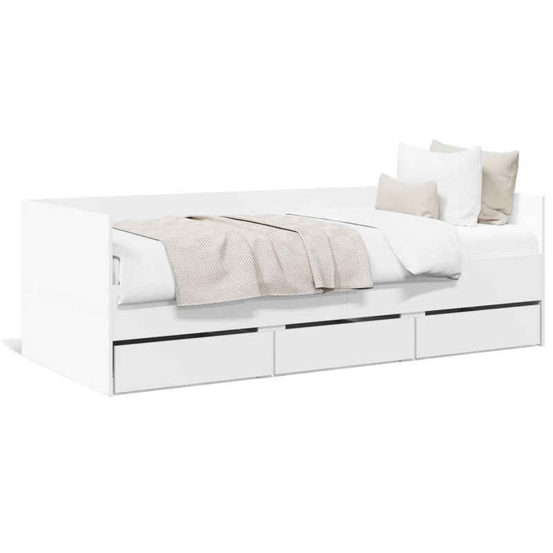 vidaXL Bett Tagesbett mit Schubladen Weiß 100x200 cm Holzwerkstoff