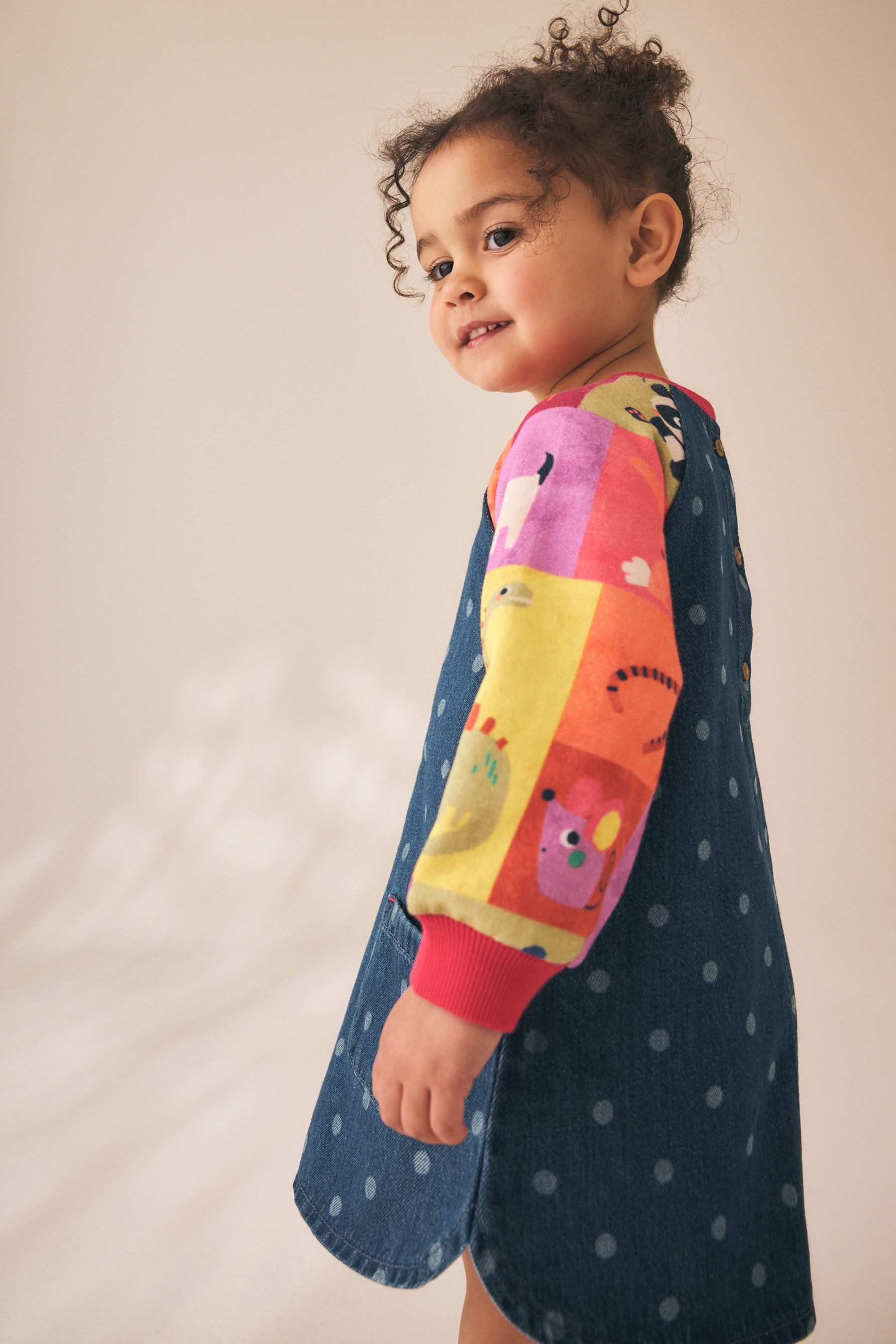 Next Jeanskleid Denim-Kleid mit Raglanärmeln (1-tlg) – Bild 3 von 5