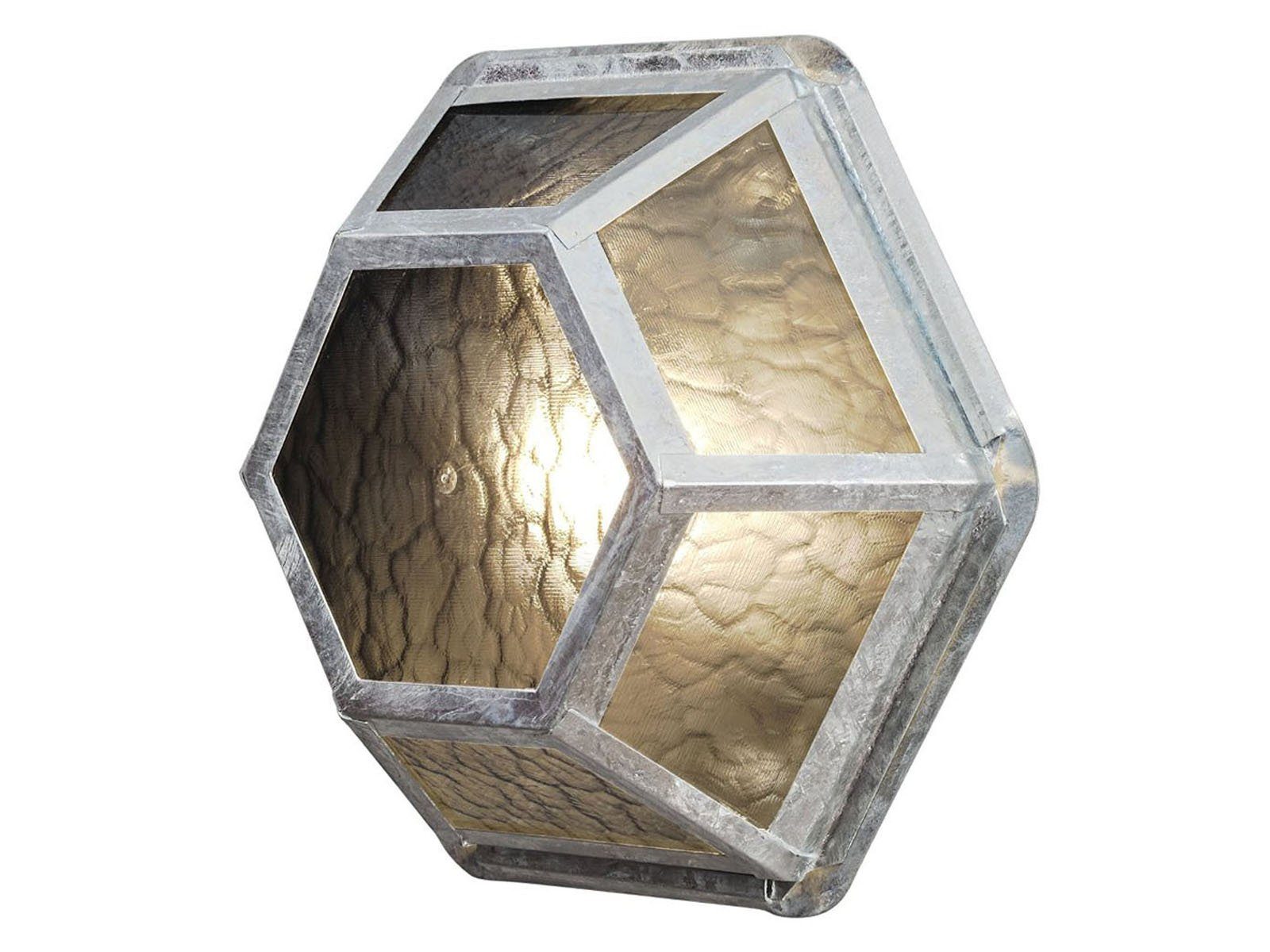 KONSTSMIDE LED Außen-Wandleuchte, LED wechselbar, Warmweiß, Fassadenbeleuchtung Haus-wand beleuchten, Kellerleuchte Silber H: 30cm